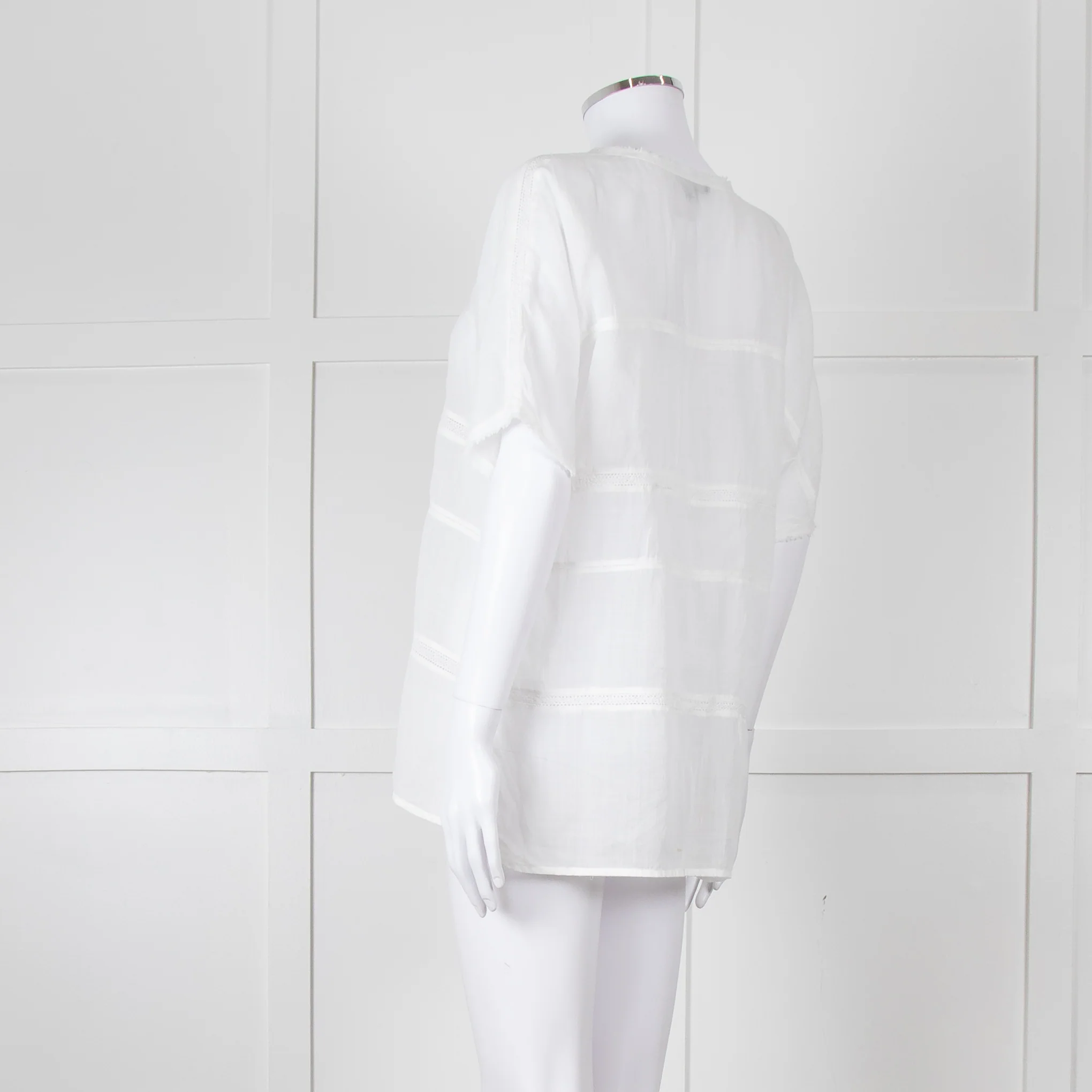 Vince White Linen Shortsleeve Top - Image 6