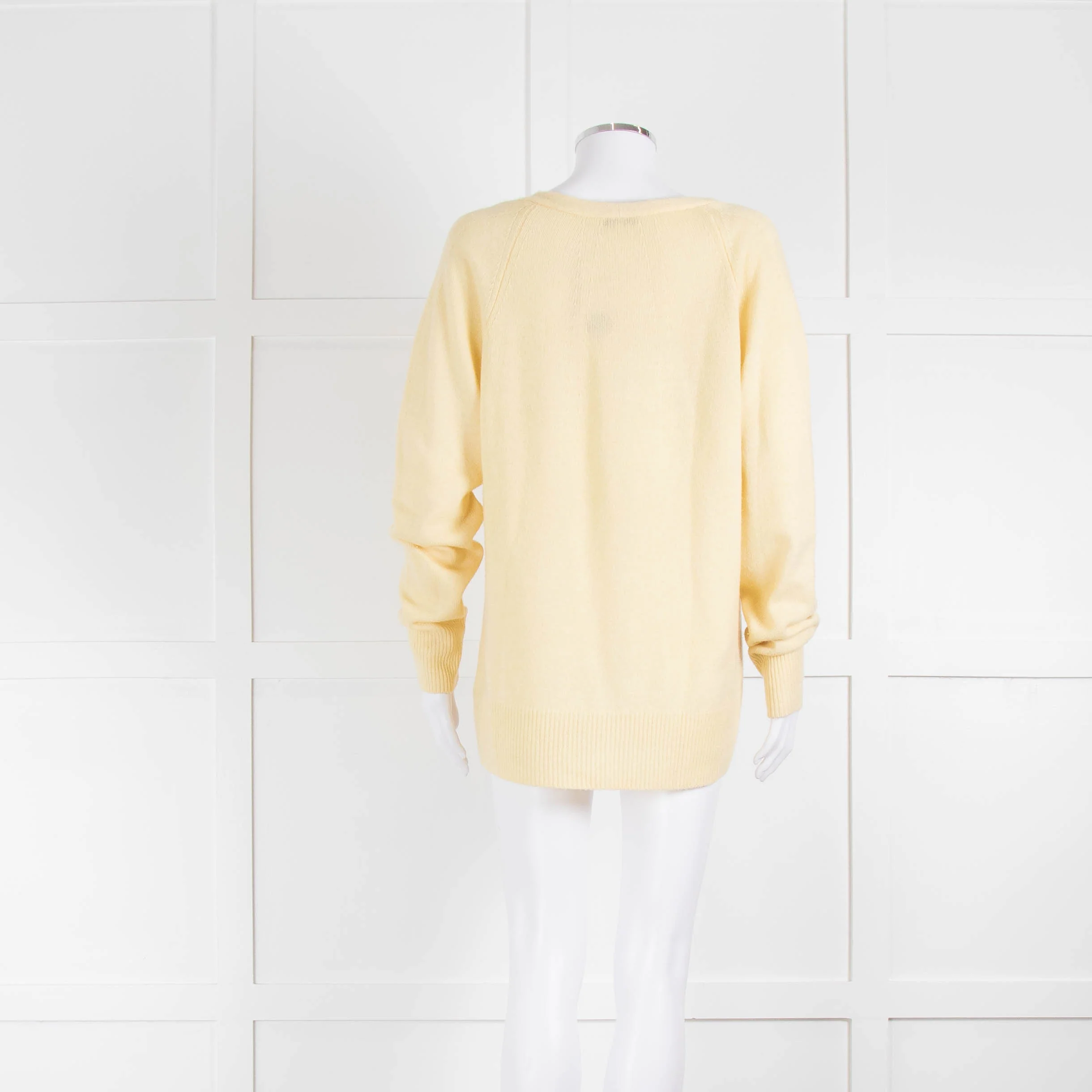 Vince Yellow V Neck Cashmere Mix Jumper - Image 3