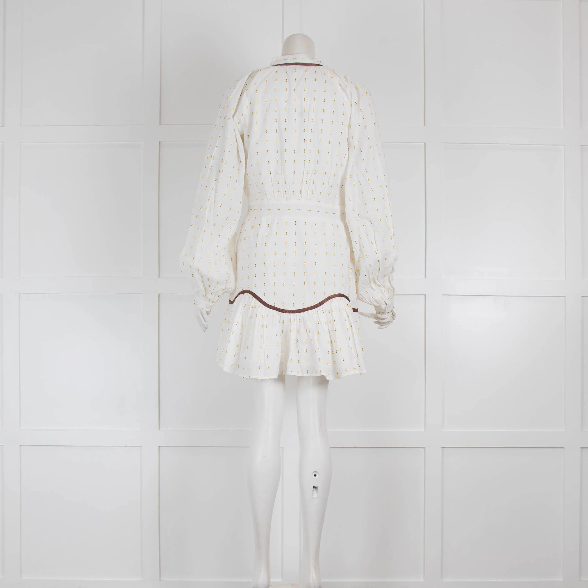 Vita Grace White Dress With Yellow Small Pattern - Image 3
