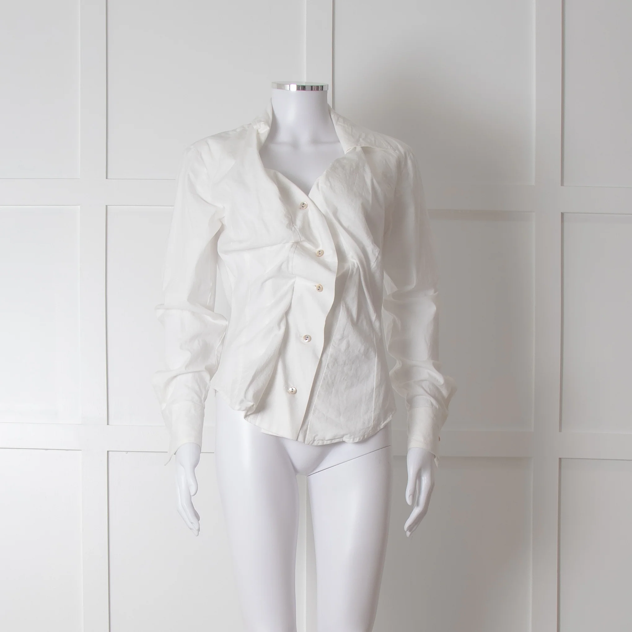 Vivienne Westwood Anglomania Cream Low Neck Shirt