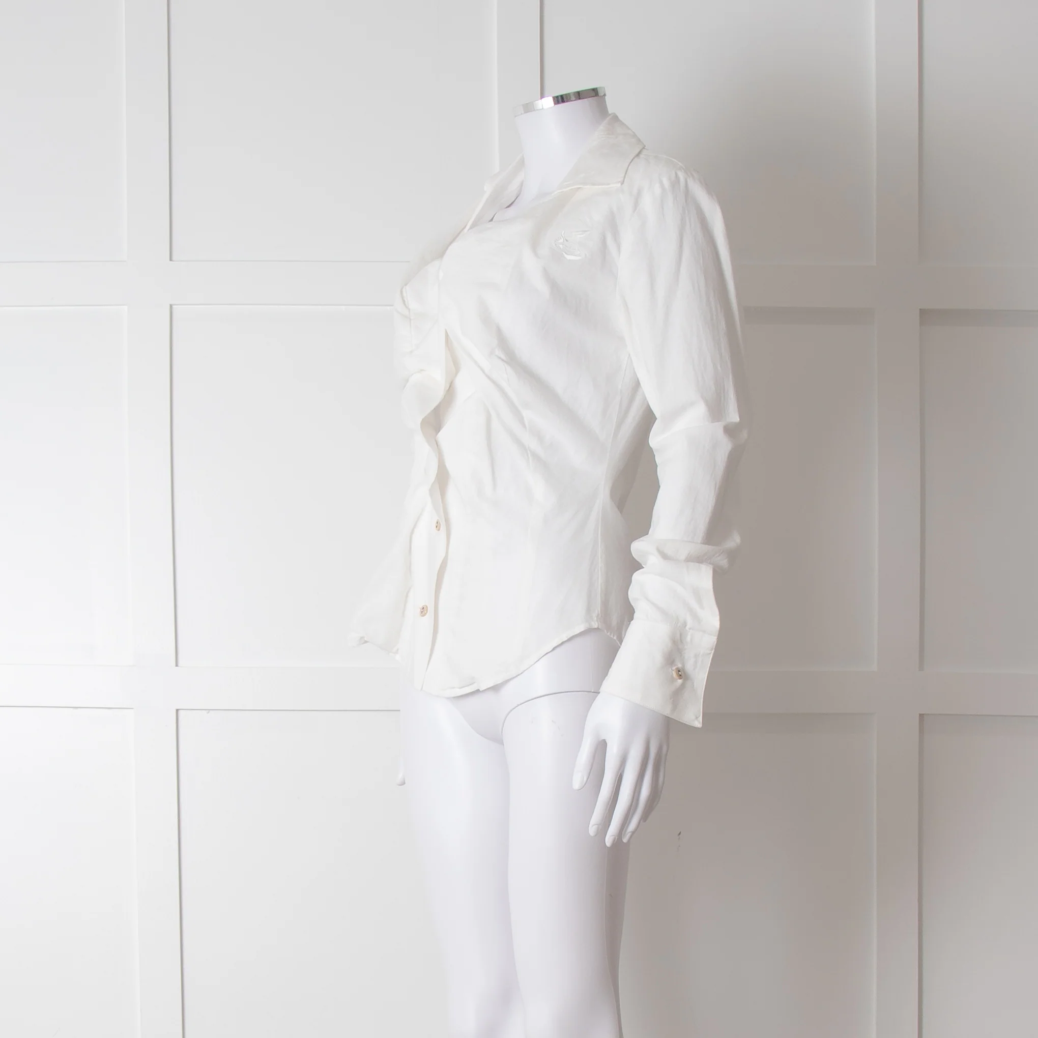 Vivienne Westwood Anglomania Cream Low Neck Shirt - Image 2
