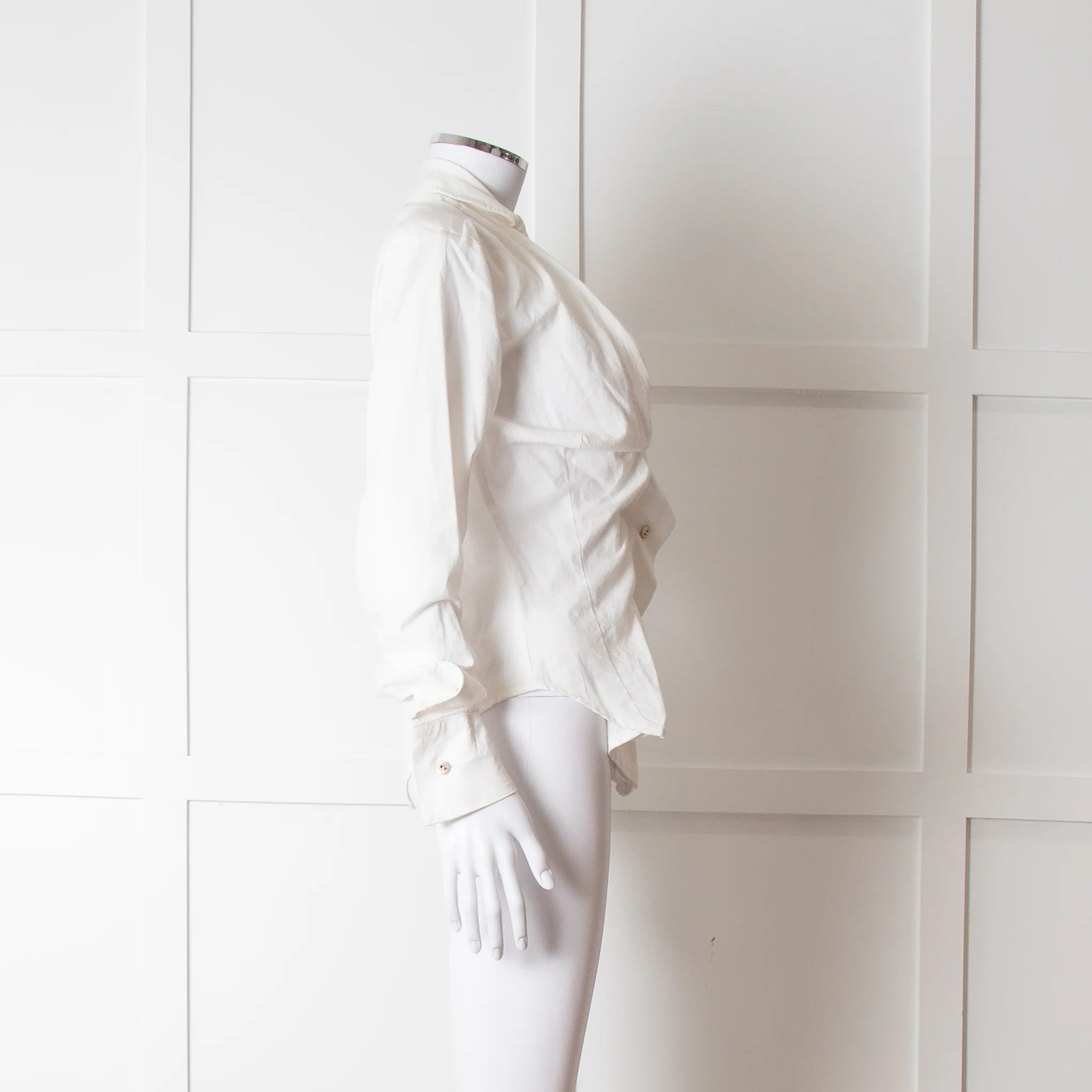Vivienne Westwood Anglomania Cream Low Neck Shirt - Image 7