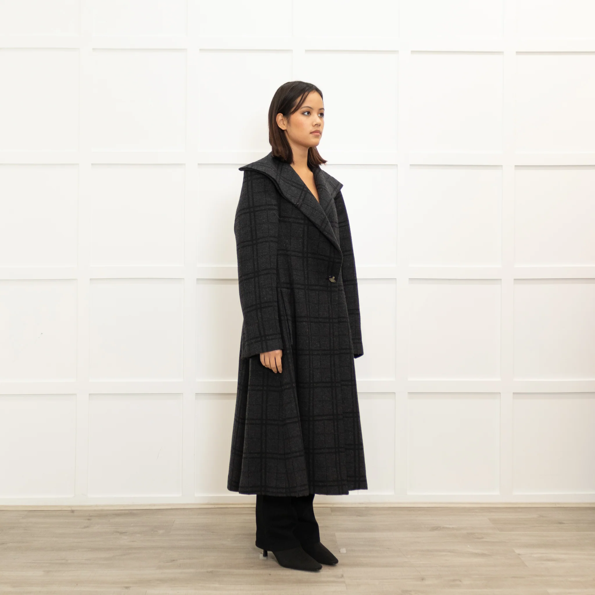 Vivienne Westwood Black Check Coat - Image 3