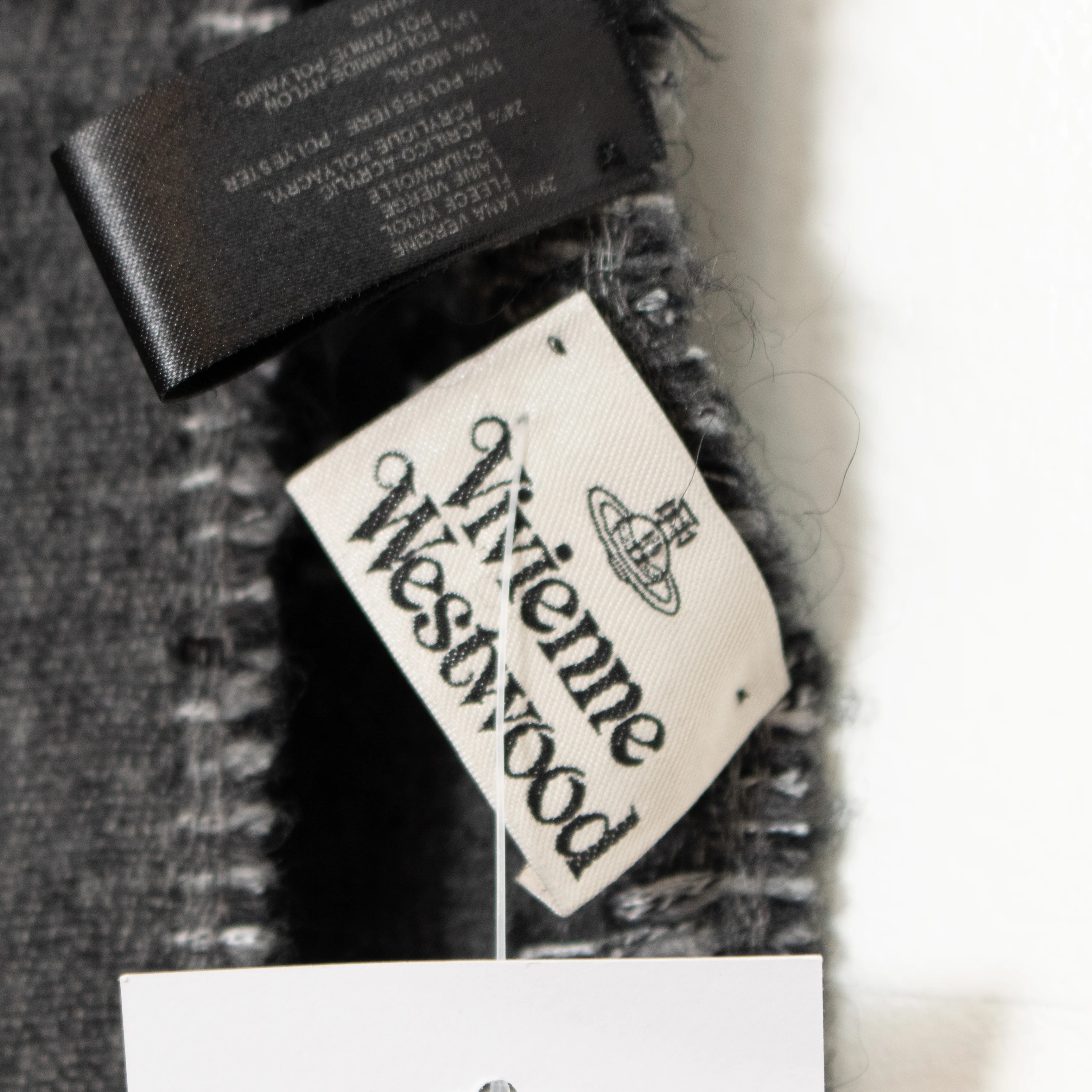 Vivienne Westwood Grey Sparkle Wool Mix Scarf - Image 6