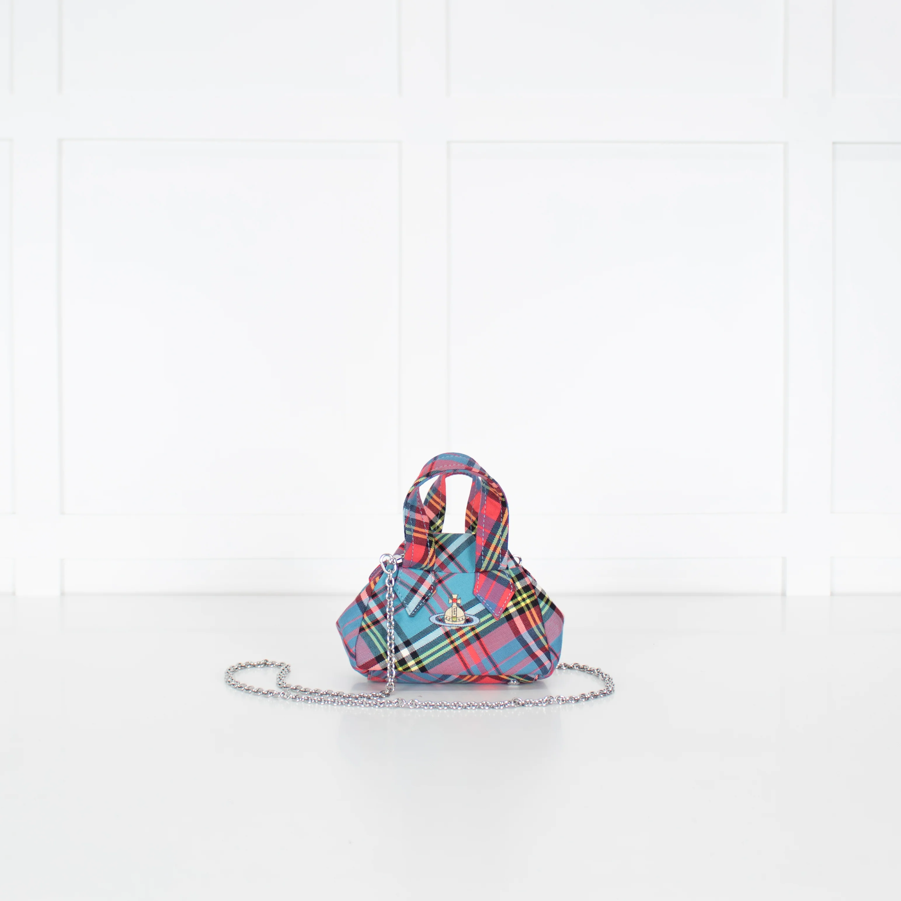 Vivienne Westwood Yasmine Mini Woven Check Bag - Image 8