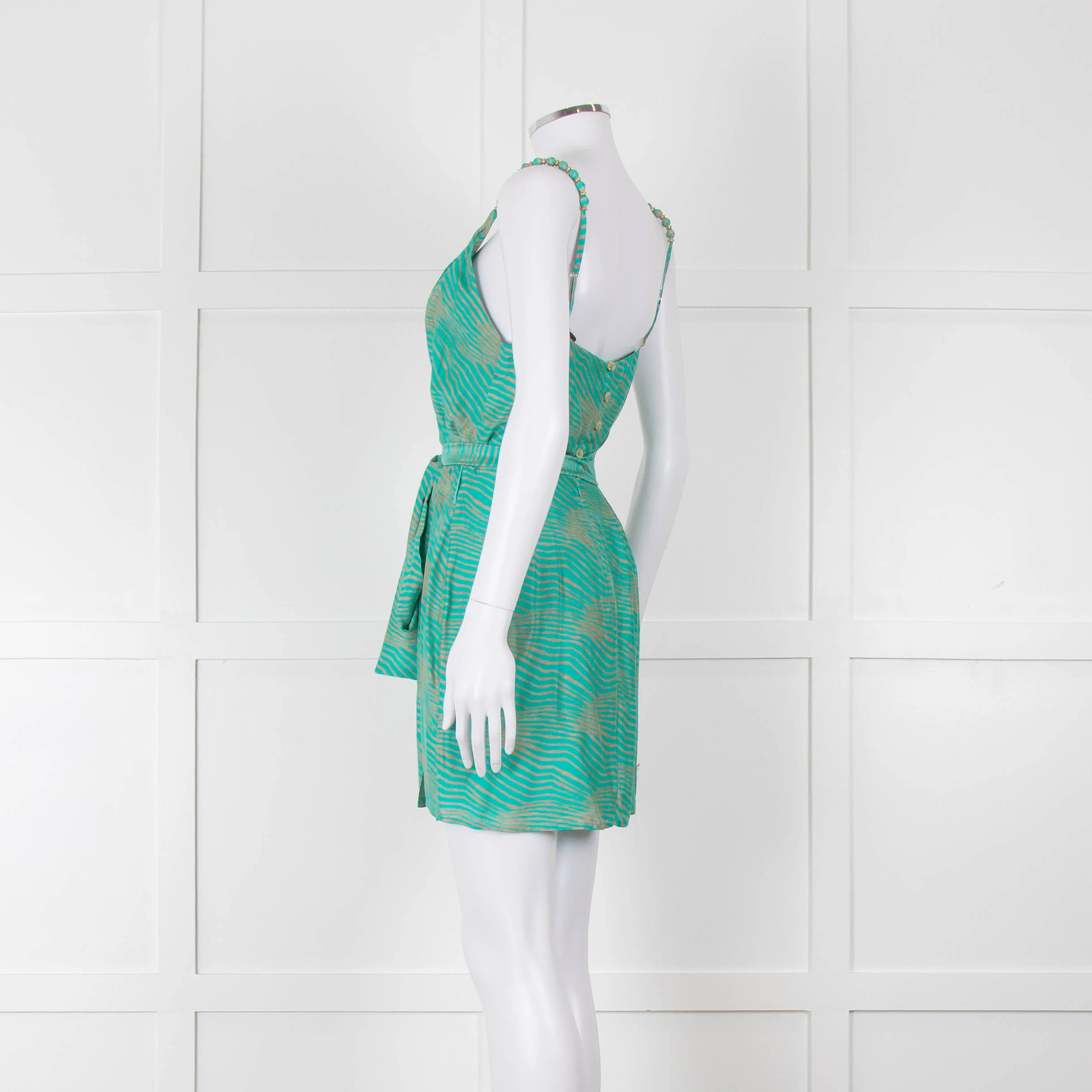 ViX Paula Hermanny Turquoise Beige Sleeveless Short Sun Dress - Image 6