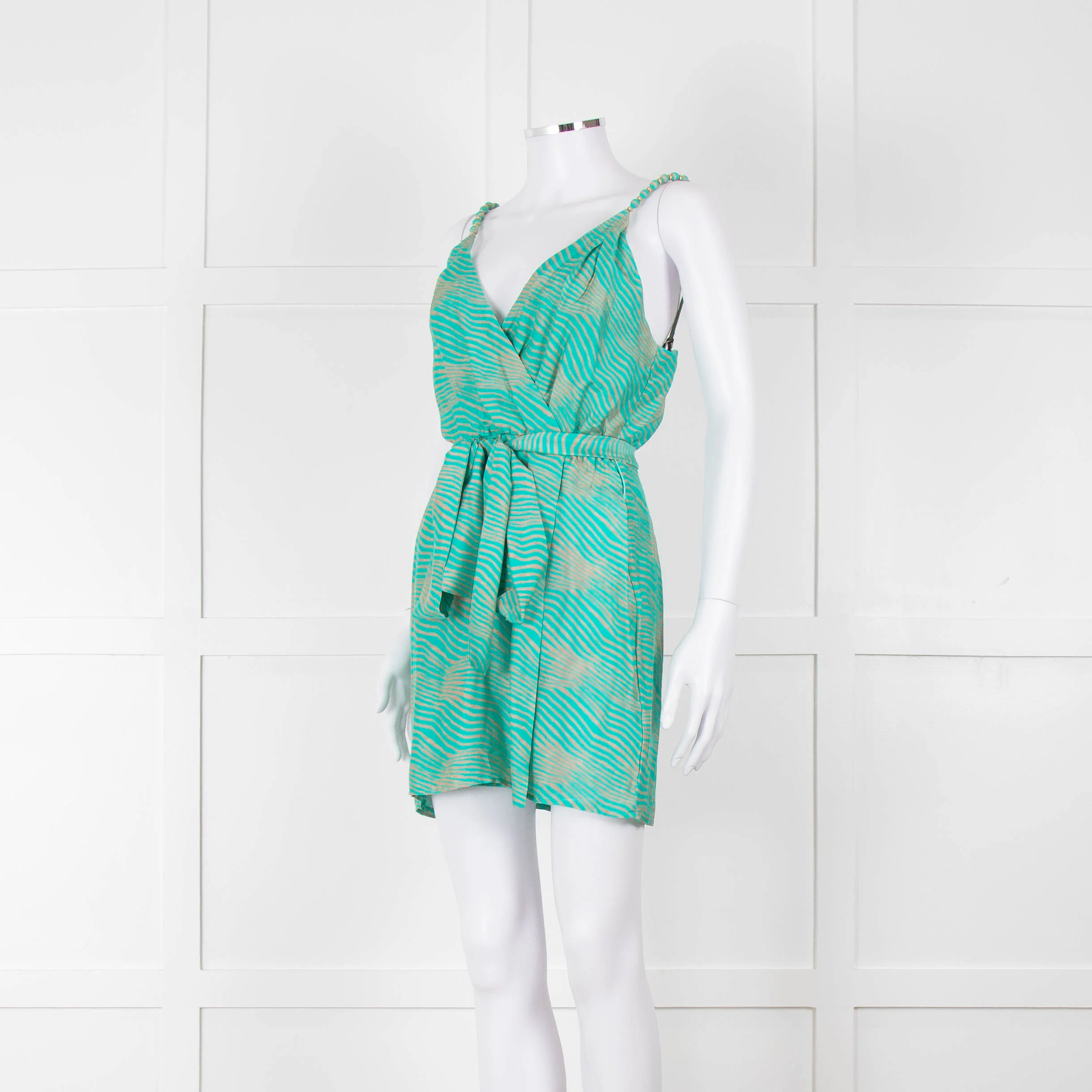 ViX Paula Hermanny Turquoise Beige Sleeveless Short Sun Dress - Image 8