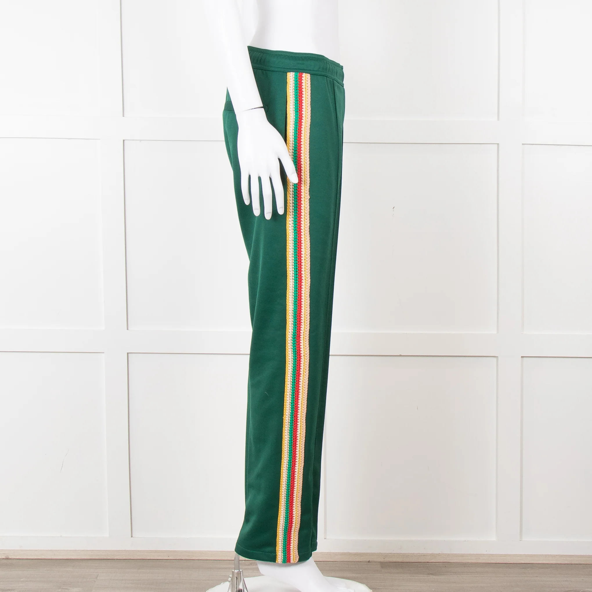 Wales Bonner Green Multicolour Side Strap Sweat Pants - Image 3