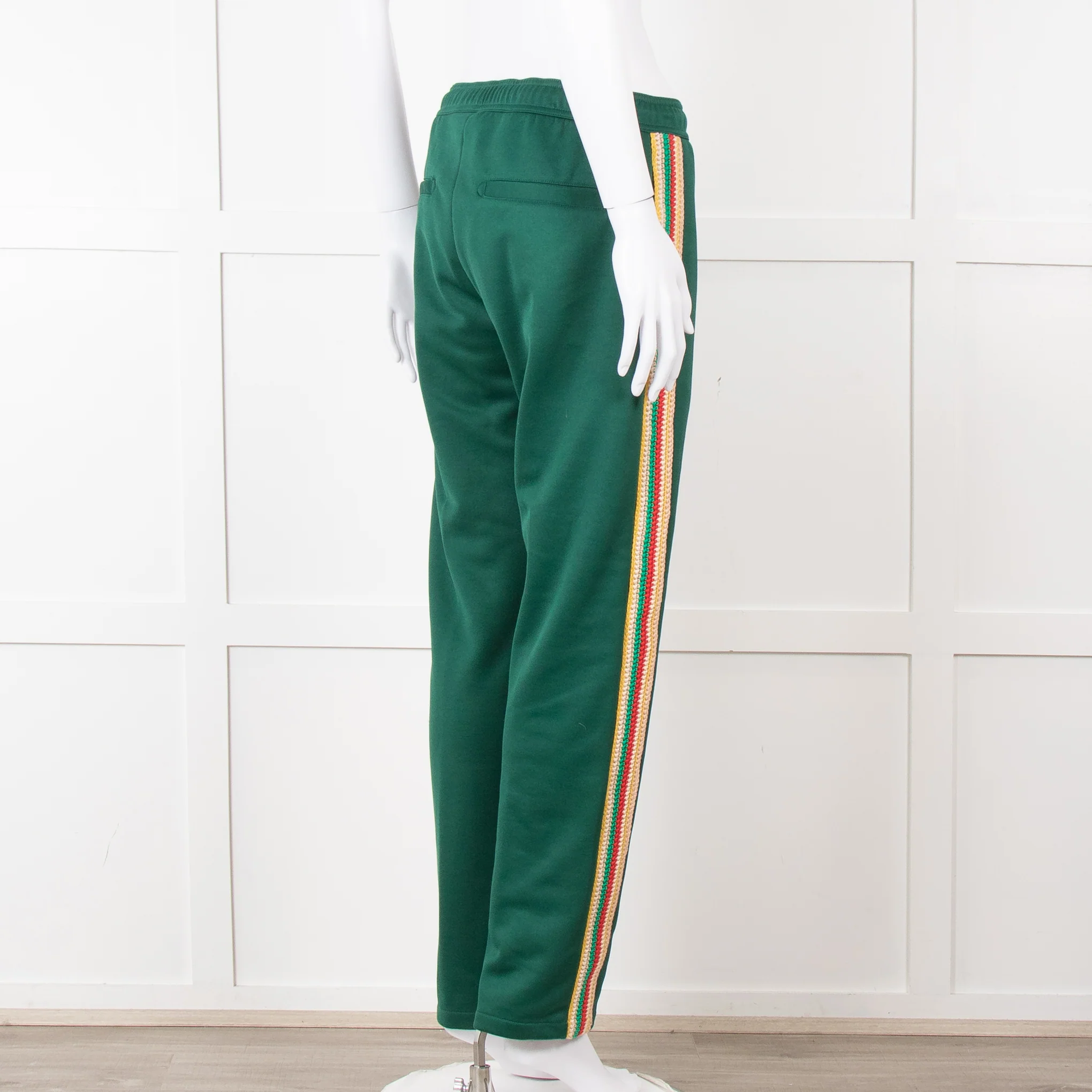 Wales Bonner Green Multicolour Side Strap Sweat Pants - Image 4
