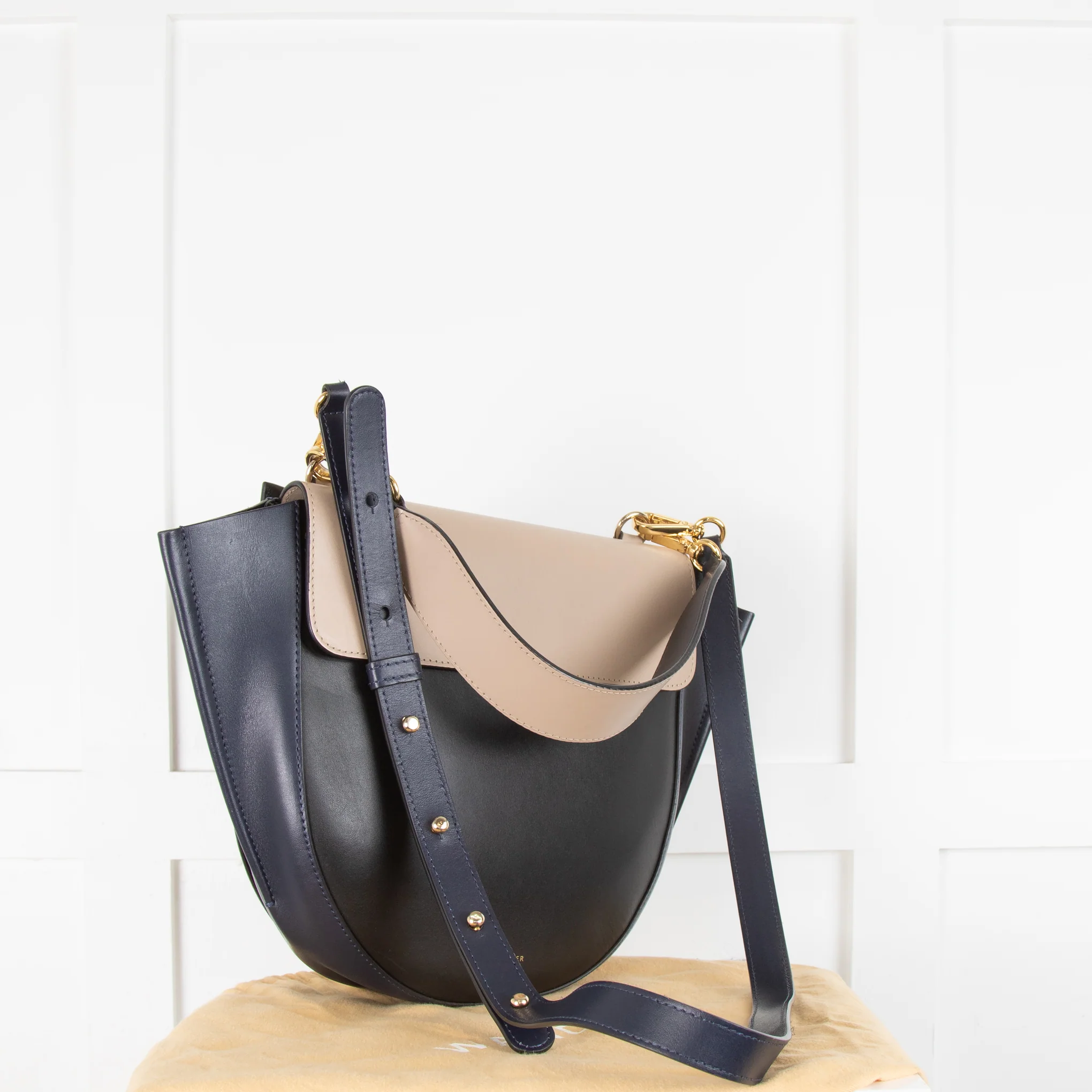 Wandler Black Navy Beige Hortensia  Flap Bag - Image 2