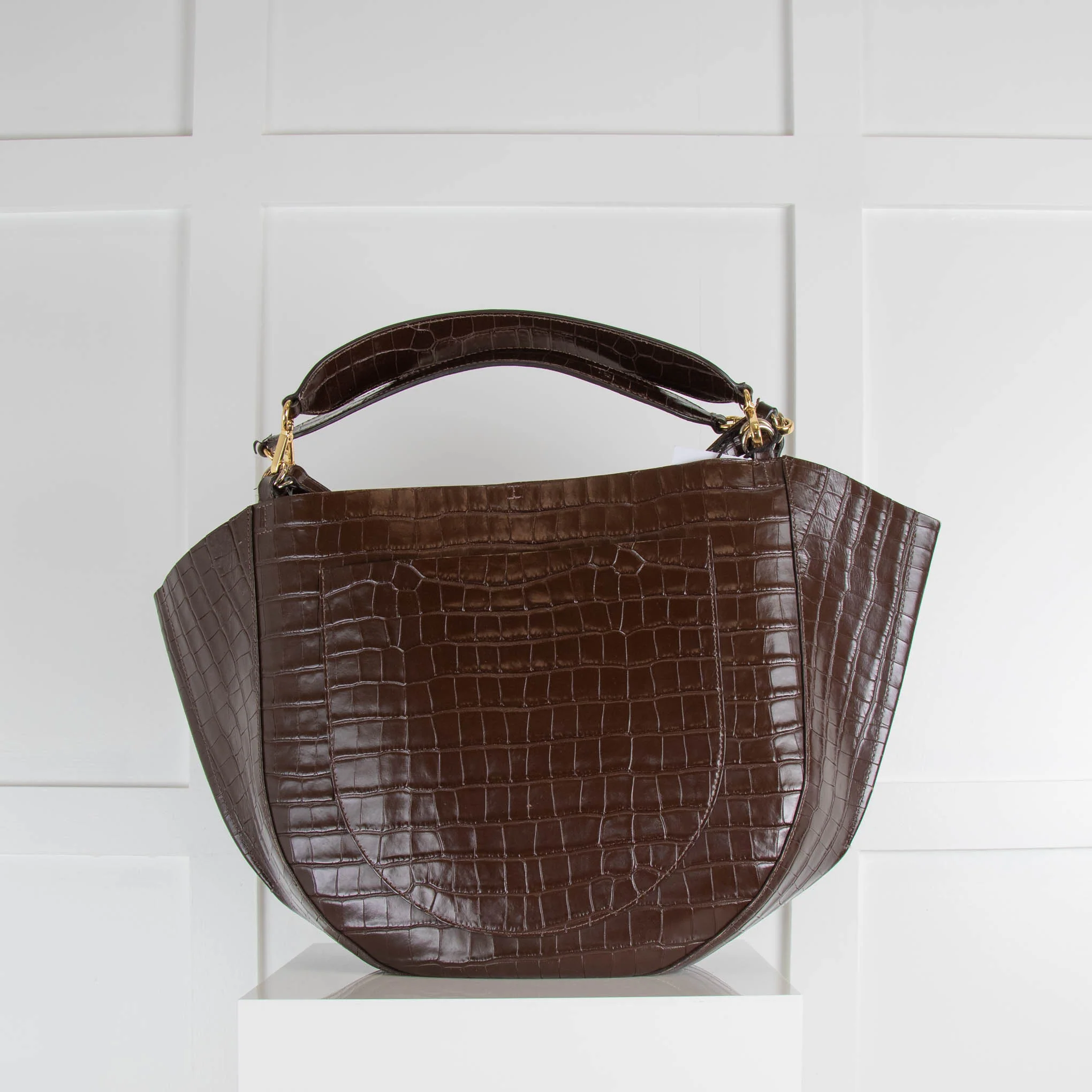 Wandler Brown Embossed Leather MiaTote Bag - Image 2