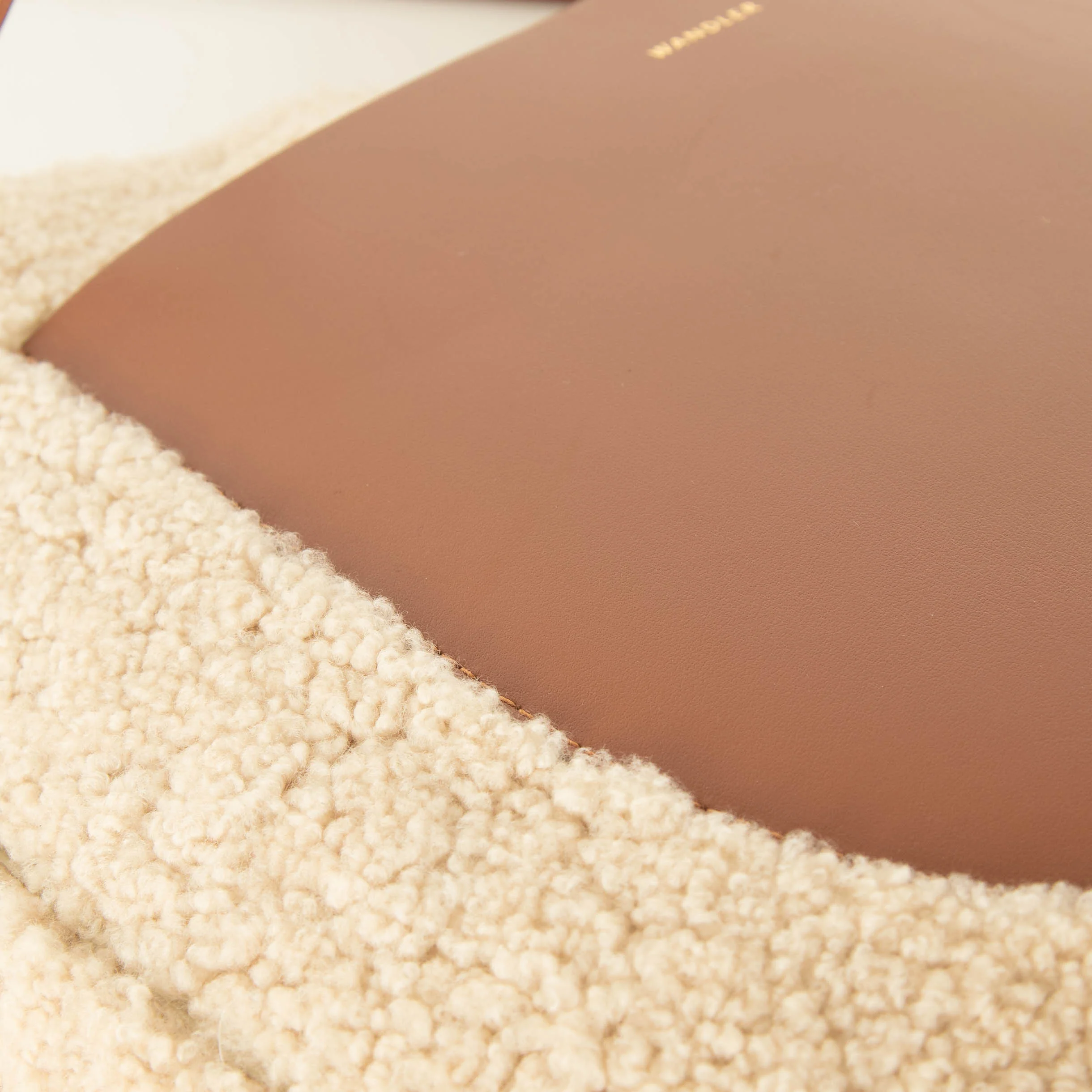 Wandler Brown Mia Leather And Sheepskin Tote Bag - Image 6