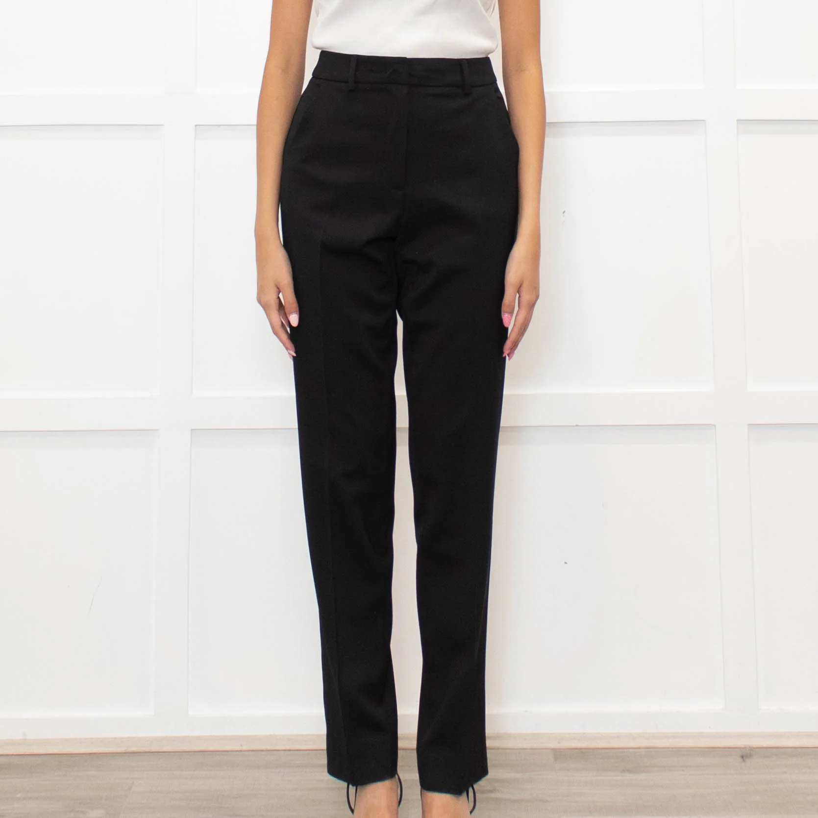 Weekend Max Mara Black Fine Wool Slim Leg Trousers - Image 2