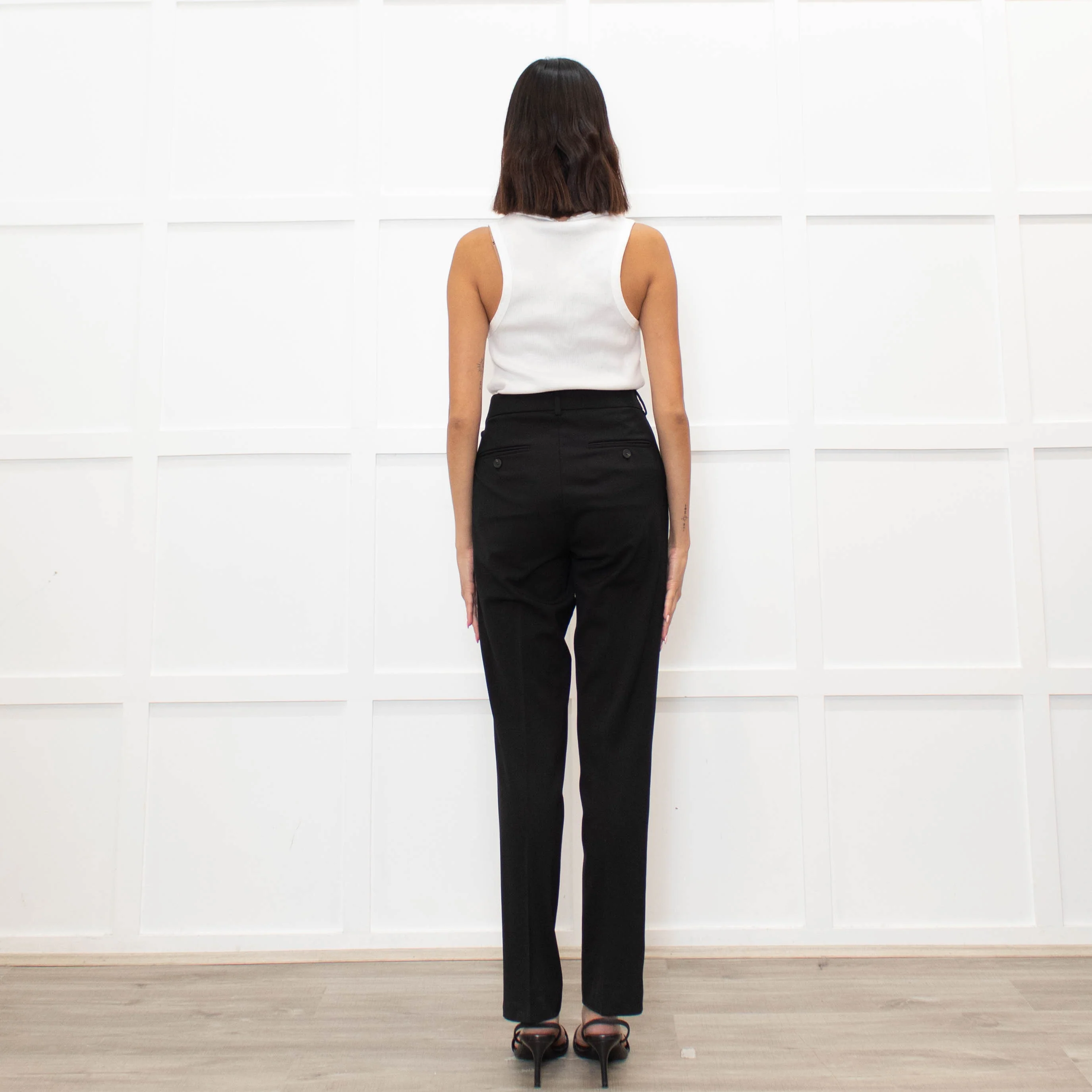 Weekend Max Mara Black Fine Wool Slim Leg Trousers - Image 5