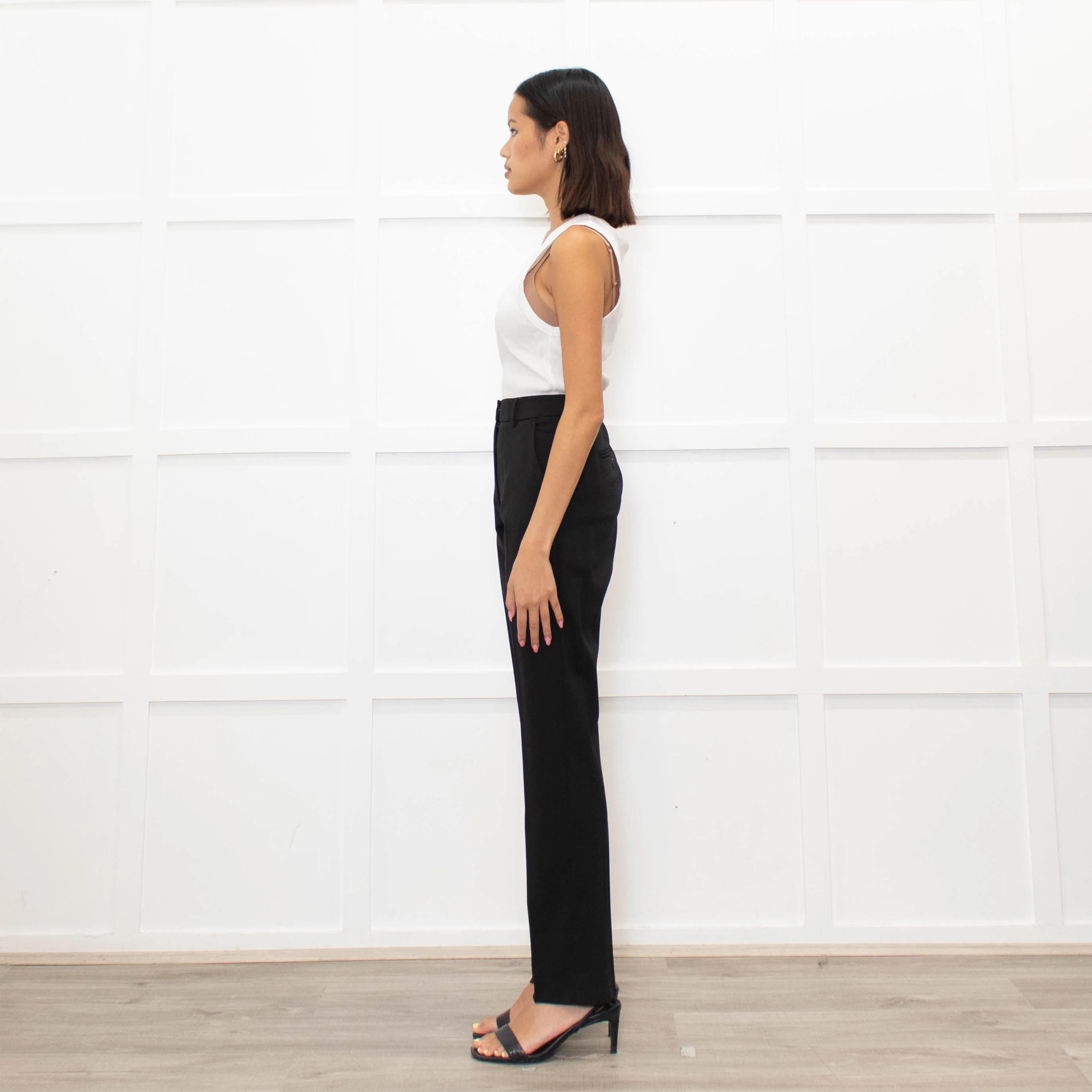 Weekend Max Mara Black Fine Wool Slim Leg Trousers - Image 6