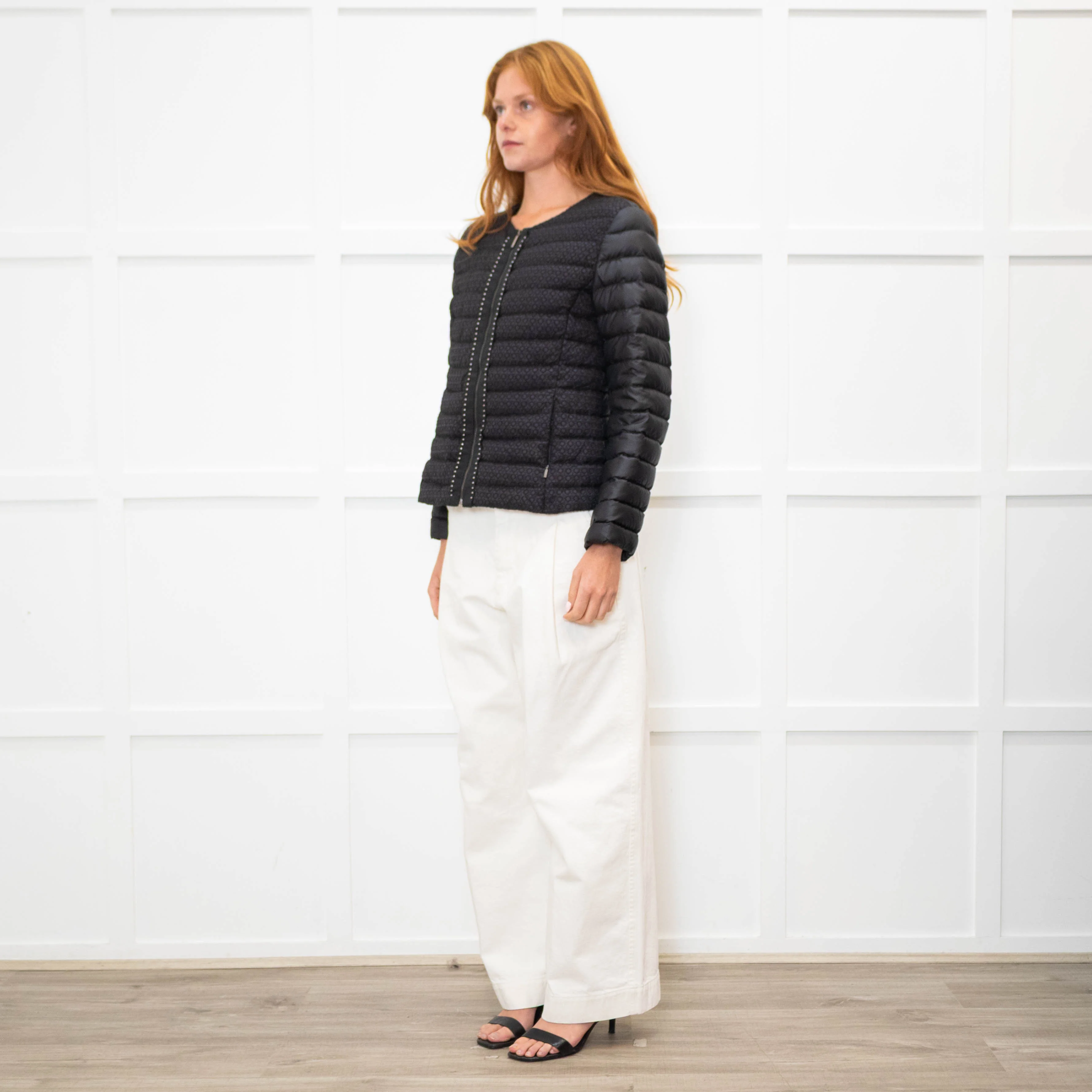 Weekend Max Mara Black Quilted Embroidered Front Short Jacket - Image 3