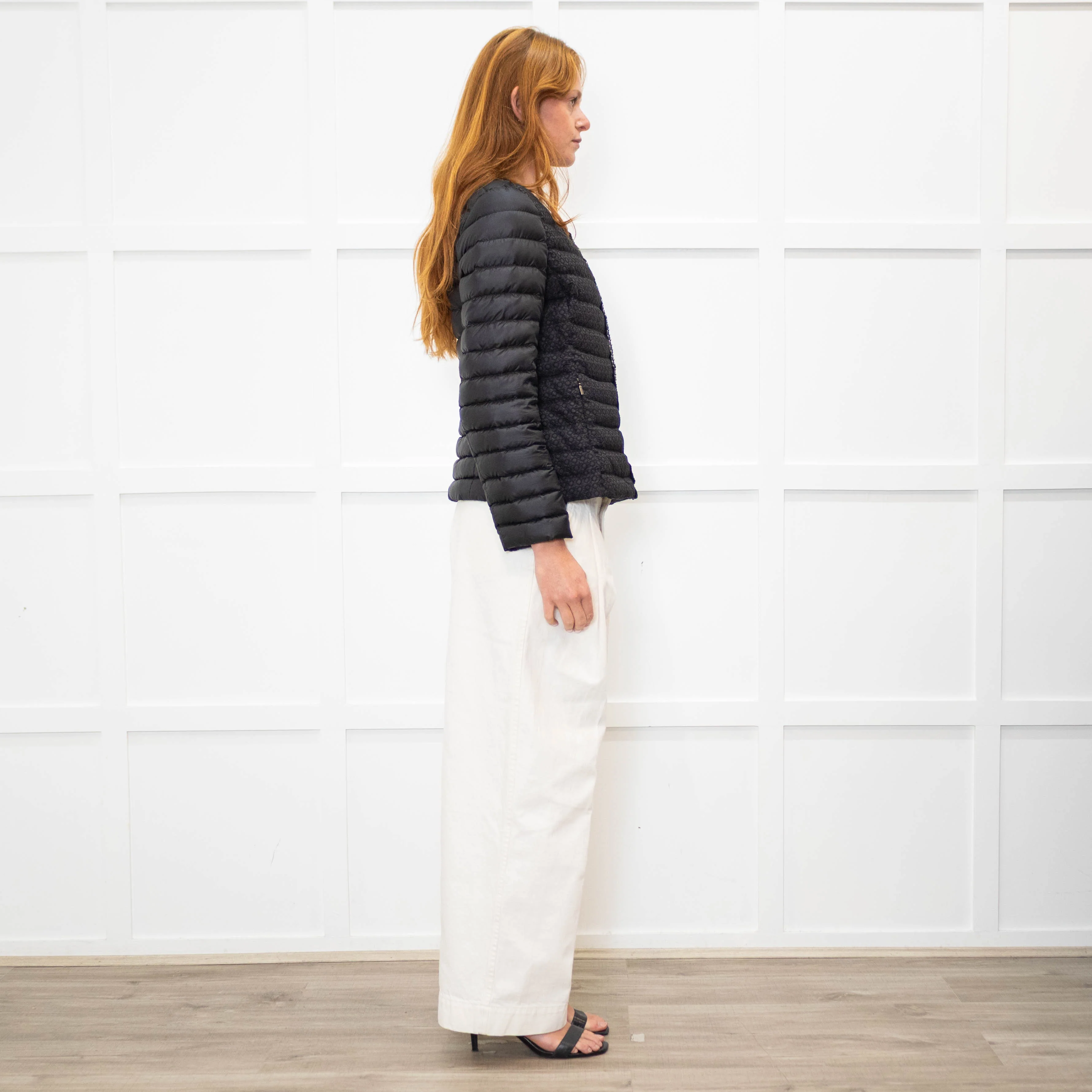 Weekend Max Mara Black Quilted Embroidered Front Short Jacket - Image 6
