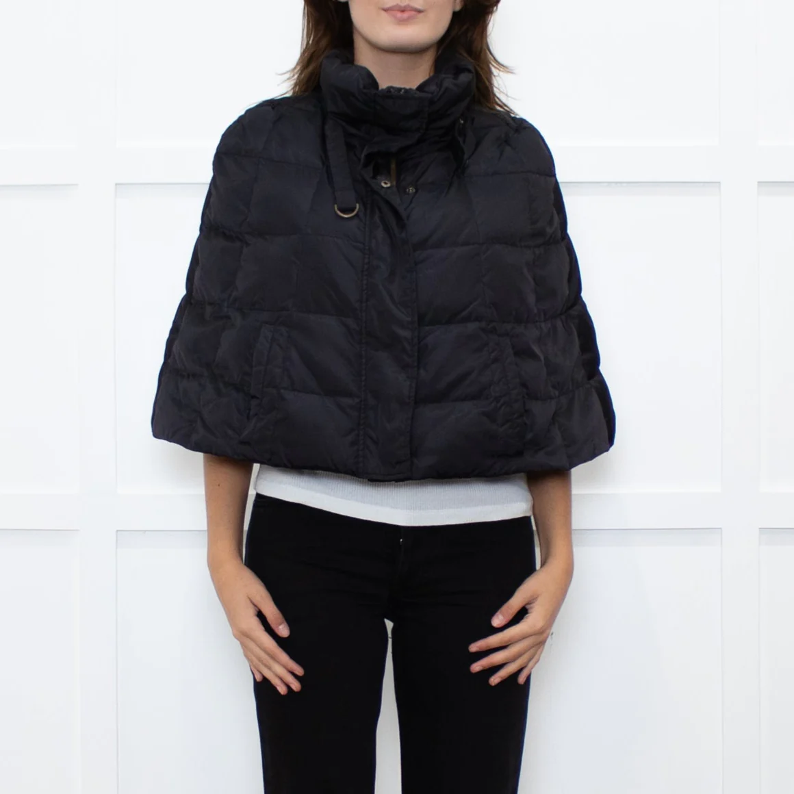 Weekend Max Mara Black Quilted Short Cape - Image 2