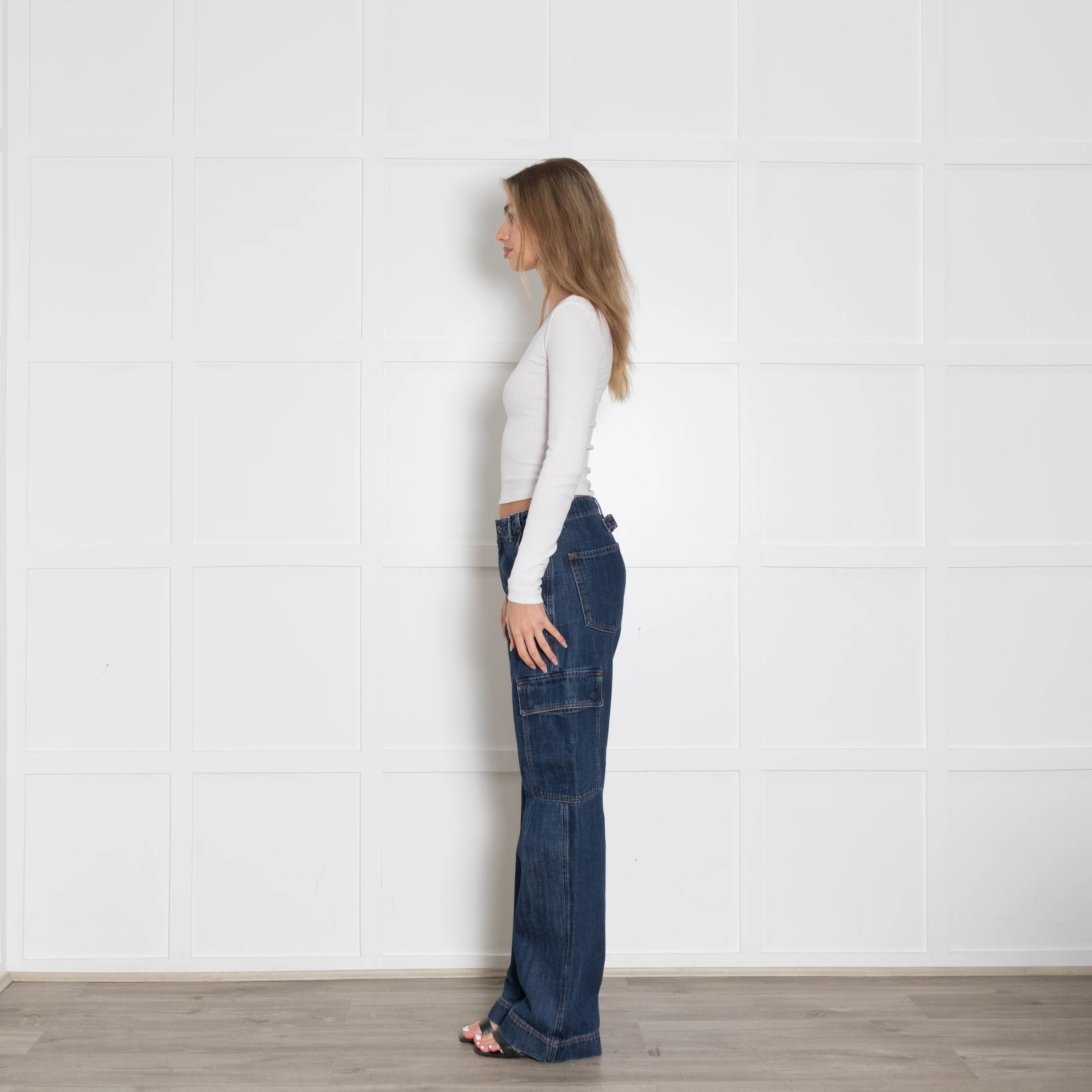 Weekend Max Mara Blue Denim Cargo Jeans - Image 4