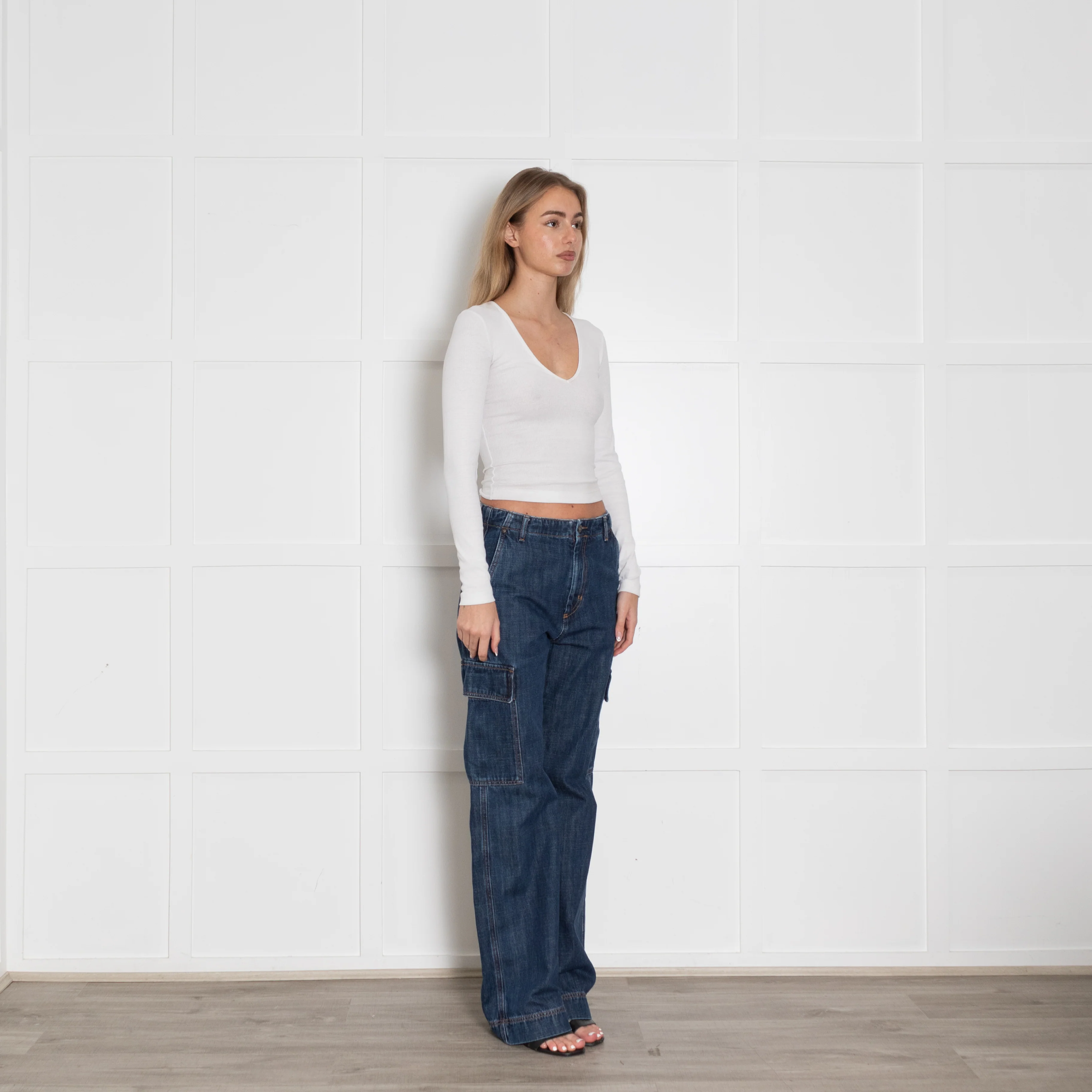 Weekend Max Mara Blue Denim Cargo Jeans - Image 7