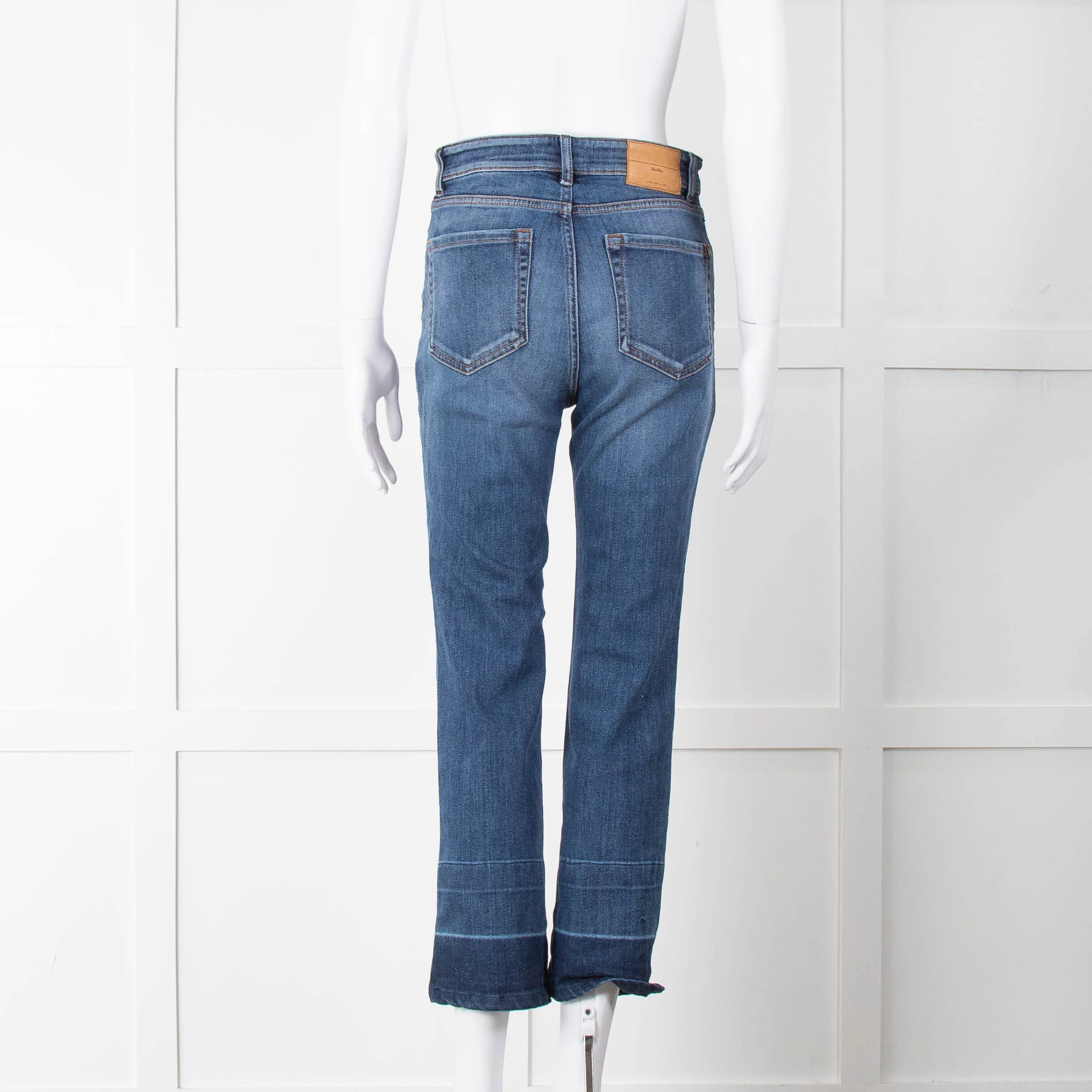 Weekend Max Mara Blue Denim Cropped Flare Jeans - Image 5