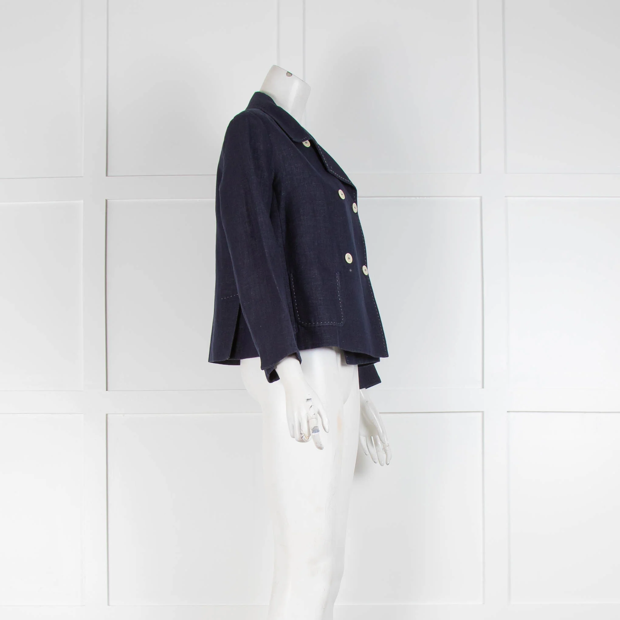 Weekend Max Mara Blue Denim Cropped Jacket - Image 2