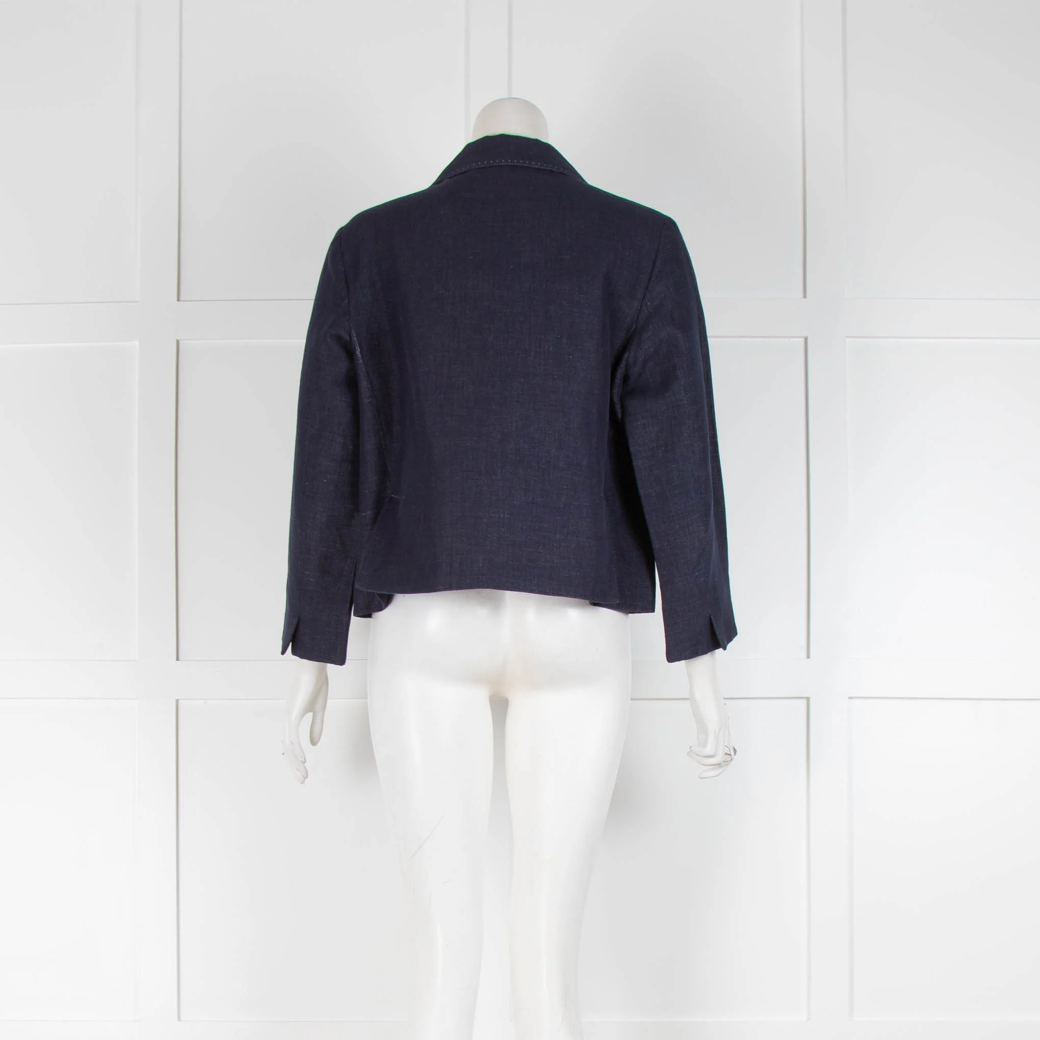 Weekend Max Mara Blue Denim Cropped Jacket - Image 3