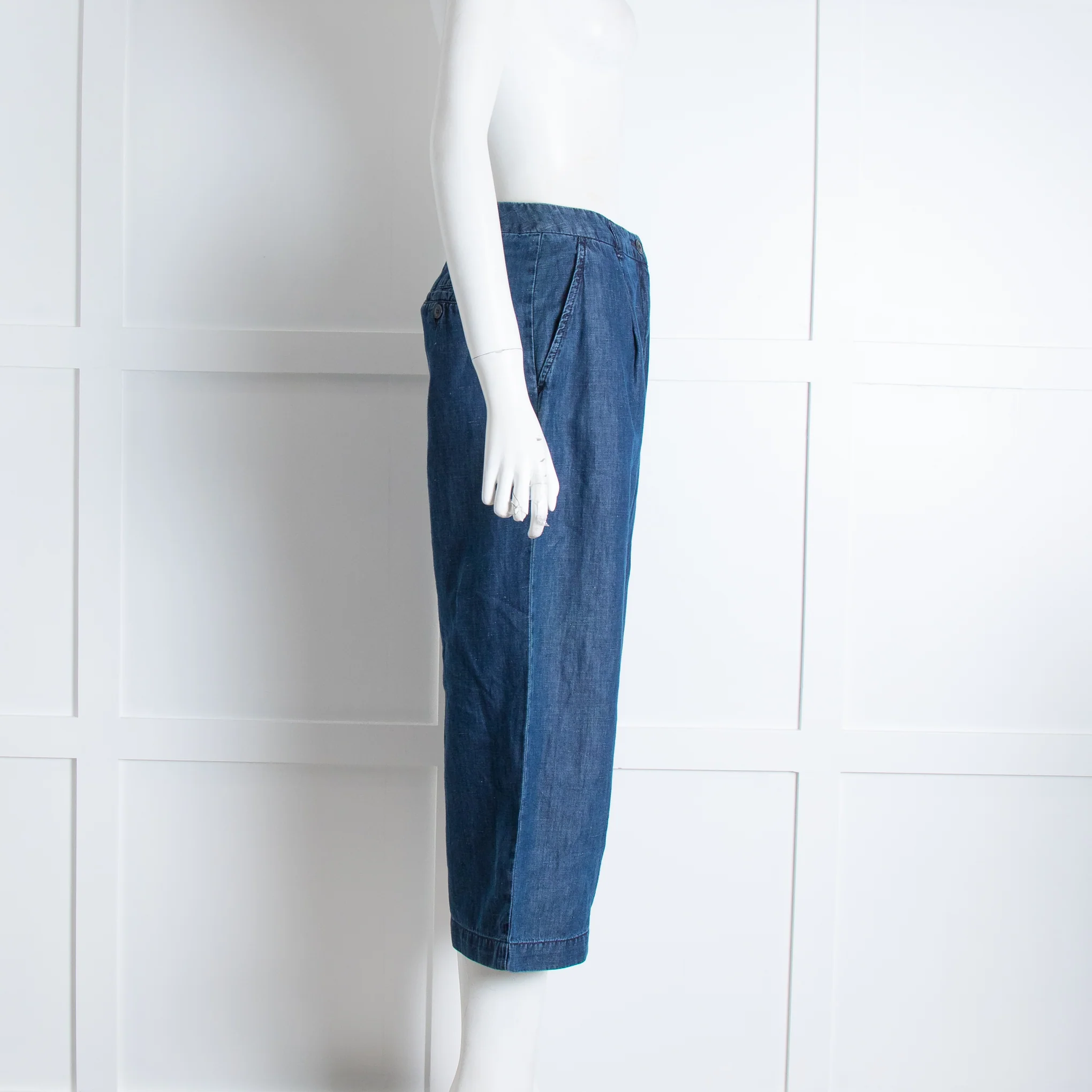 Weekend Max Mara Blue Loose Fit Denim Trousers - Image 2