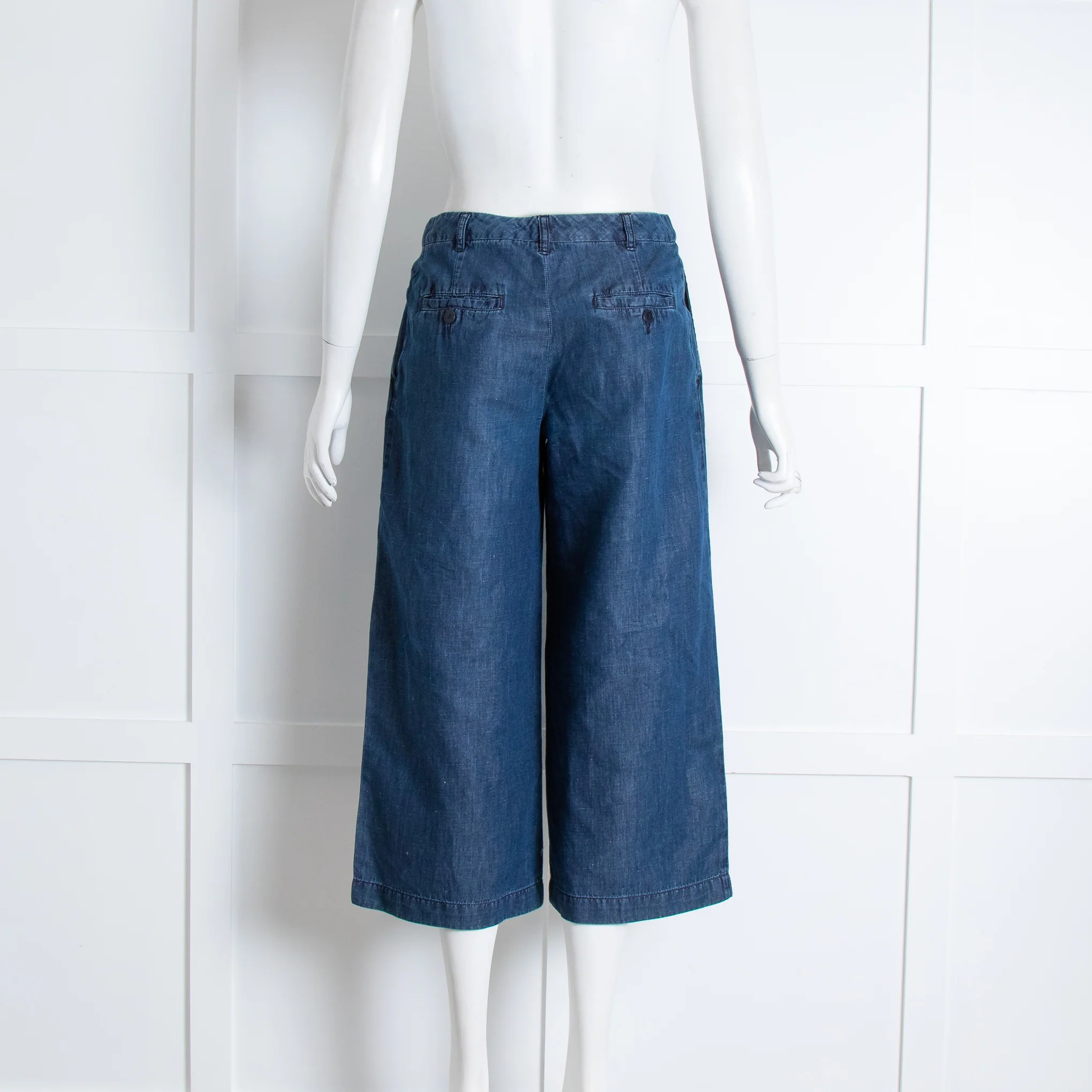 Weekend Max Mara Blue Loose Fit Denim Trousers - Image 3