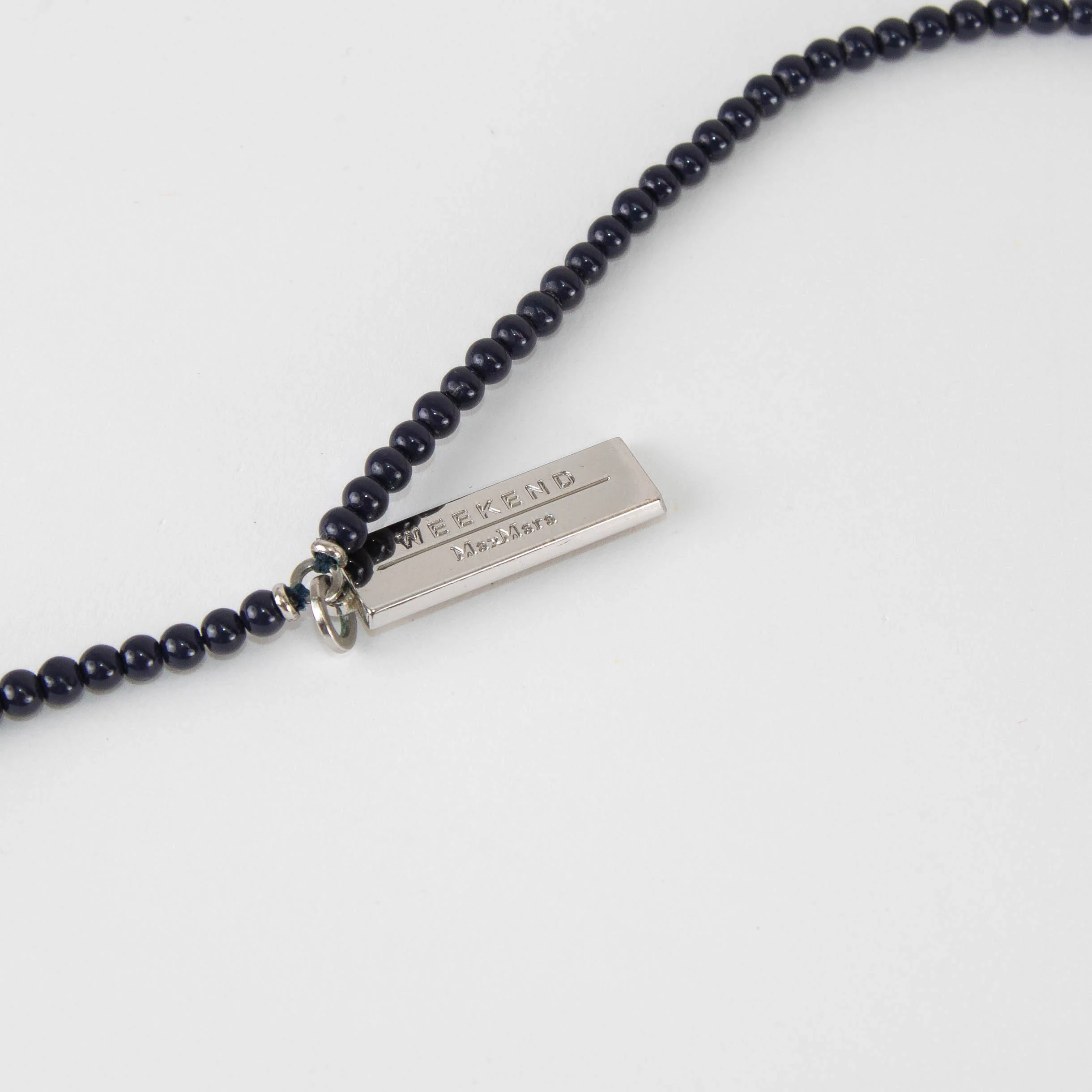 Weekend Max Mara Blue White Bead Tassel Necklace - Image 4
