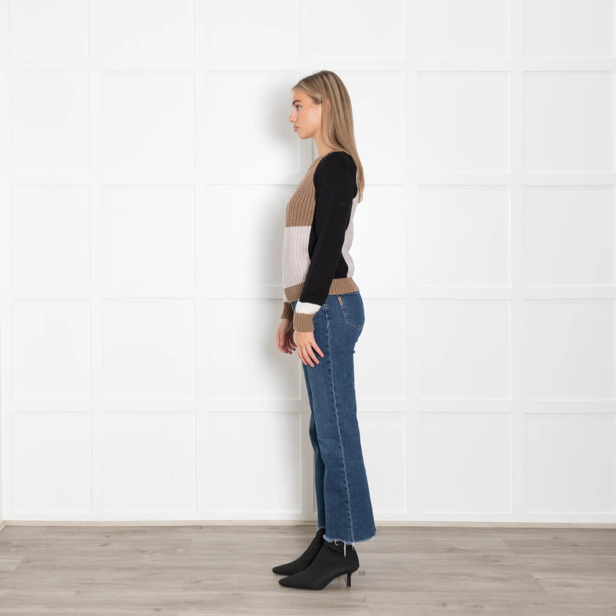 Weekend Max Mara Brown Black Sleeves Wool Jumper - Image 4