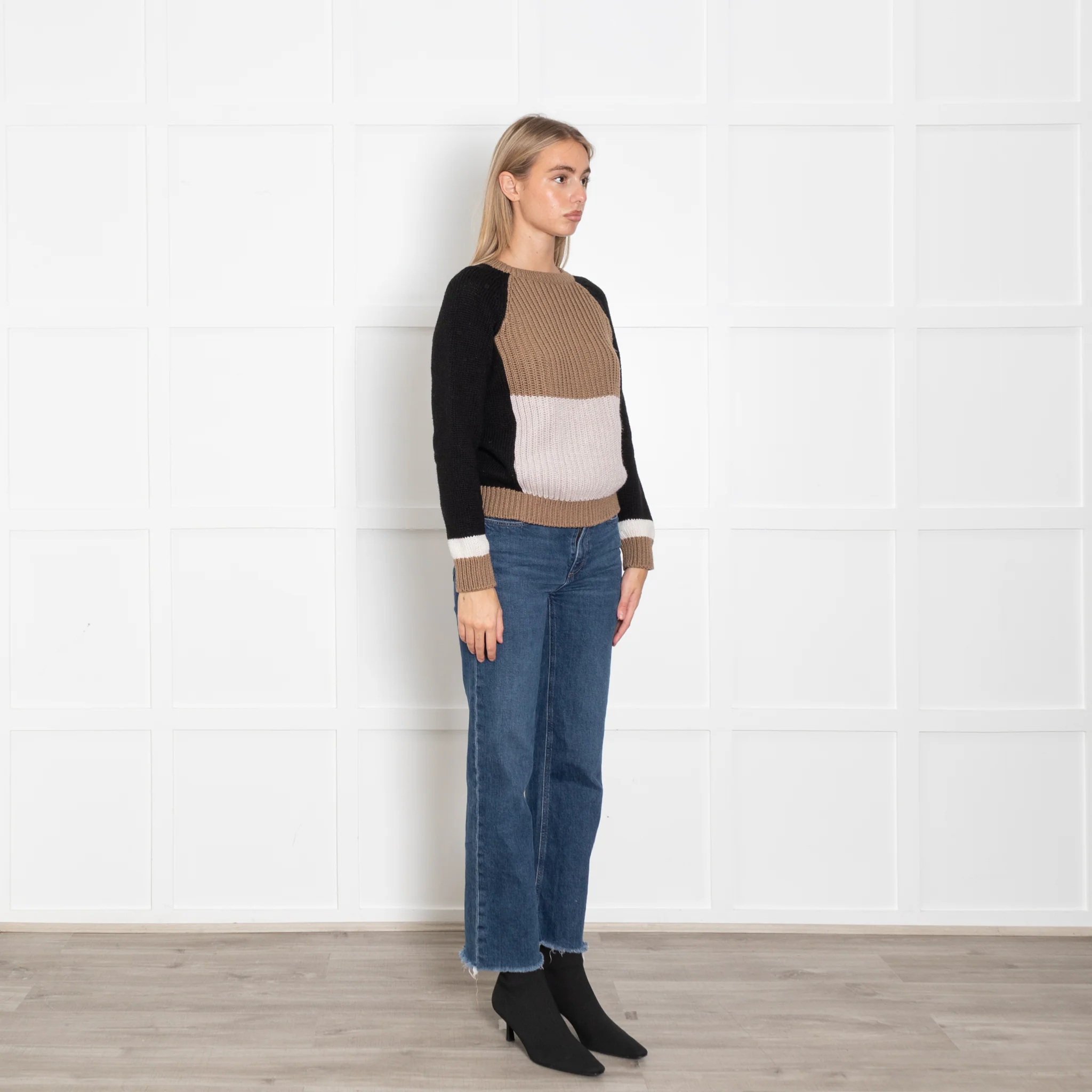 Weekend Max Mara Brown Black Sleeves Wool Jumper - Image 7