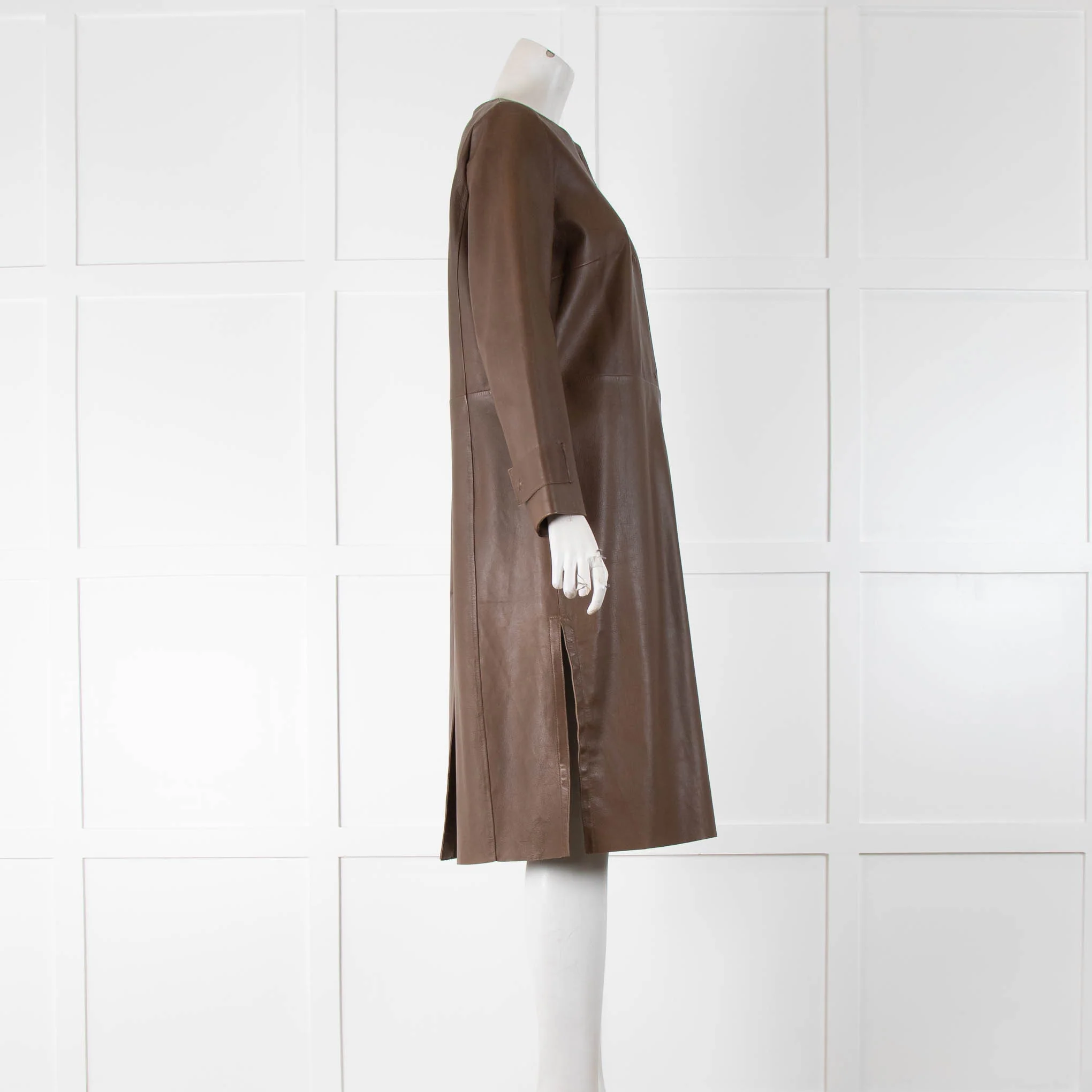Weekend Max Mara Brown Gioire Leather Coat - Image 2