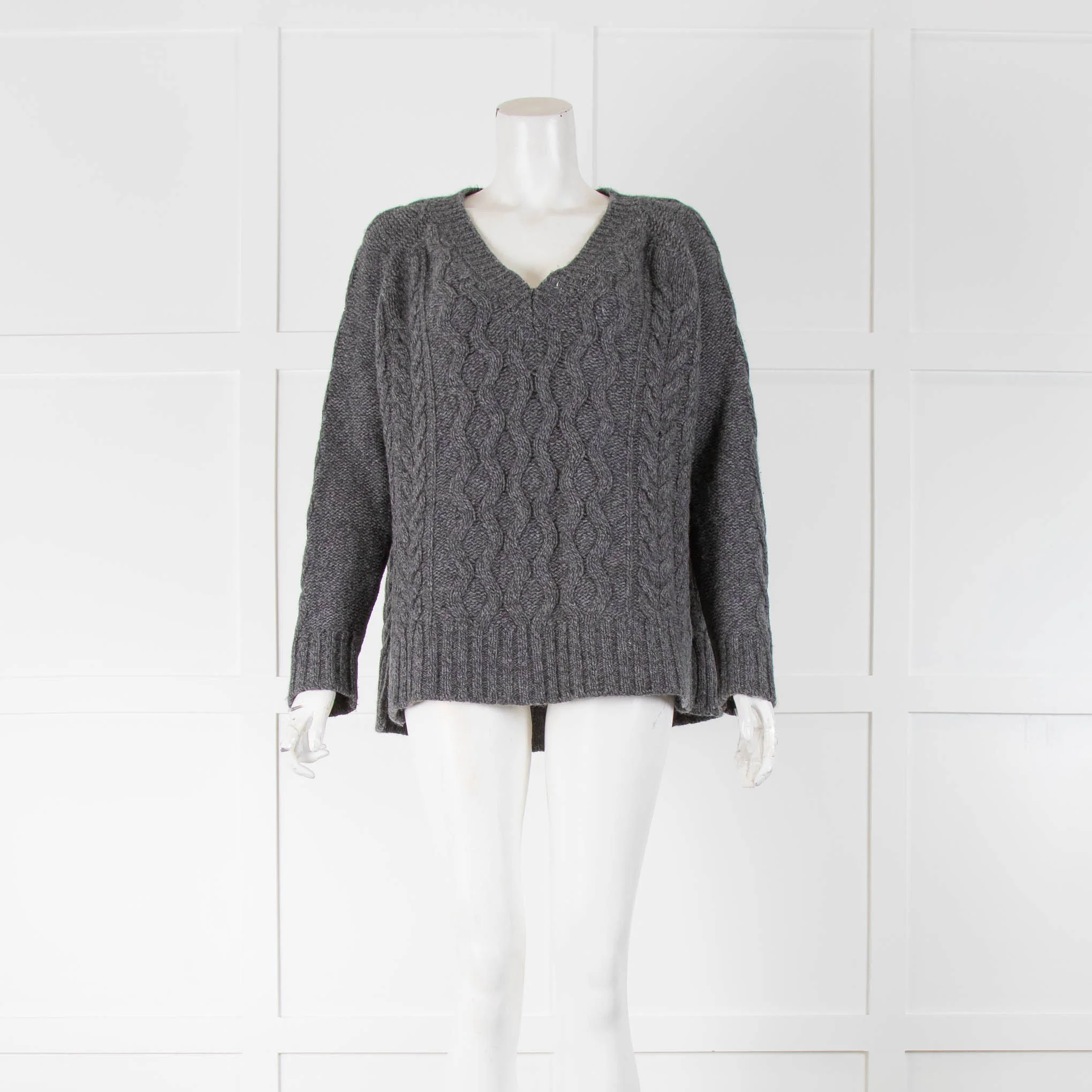 Weekend Max Mara Grey Cable Knit Jumper