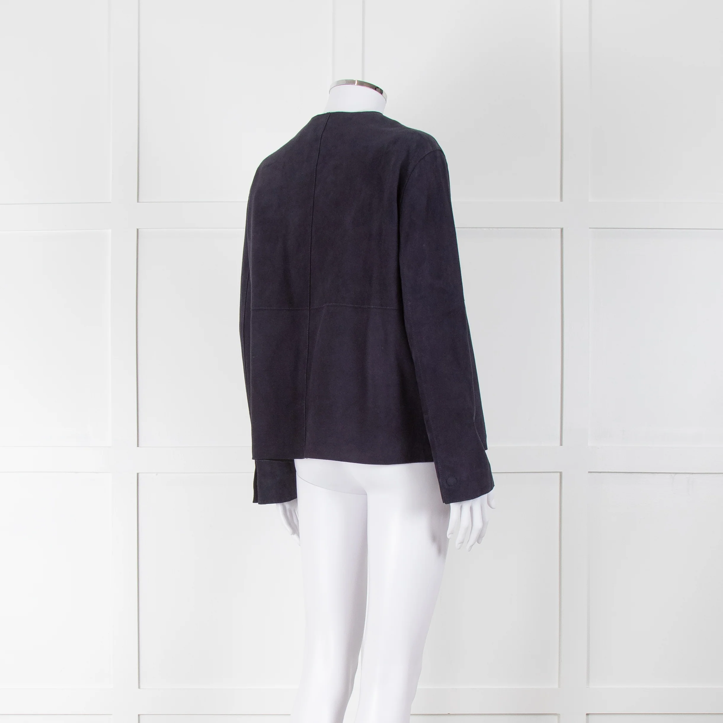 Weekend Max Mara Navy Blue Suede Jacket - Image 4