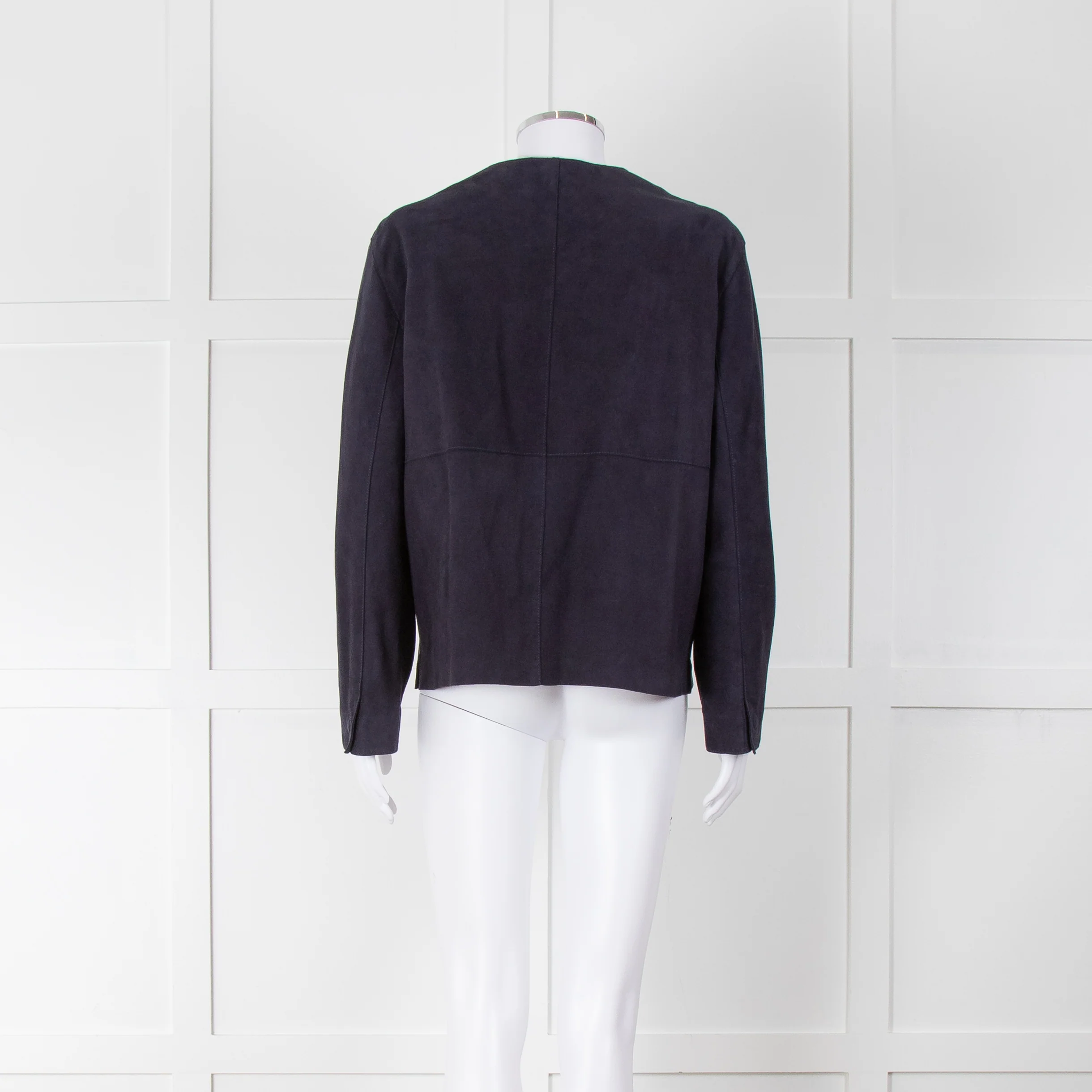 Weekend Max Mara Navy Blue Suede Jacket - Image 5