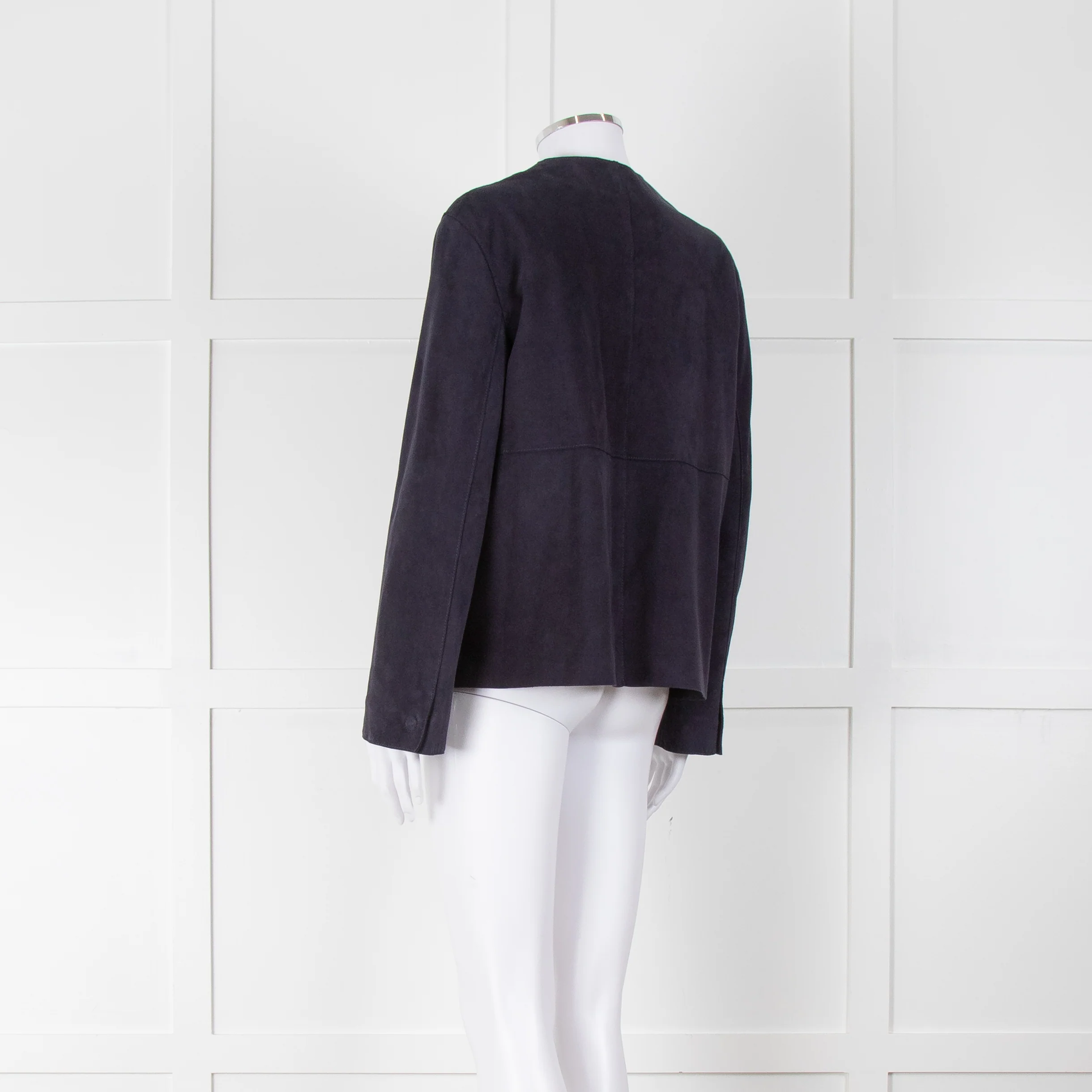 Weekend Max Mara Navy Blue Suede Jacket - Image 6