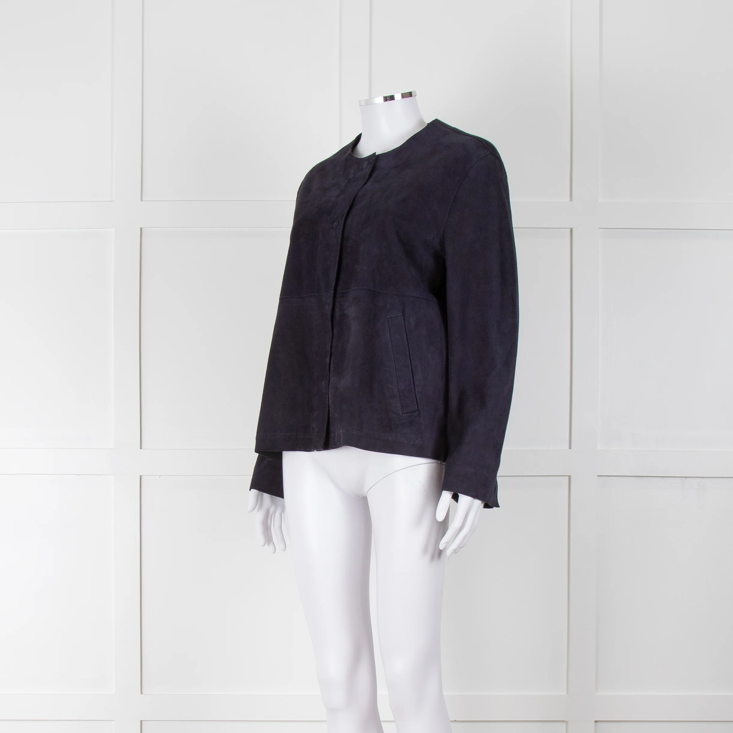 Weekend Max Mara Navy Blue Suede Jacket - Image 8