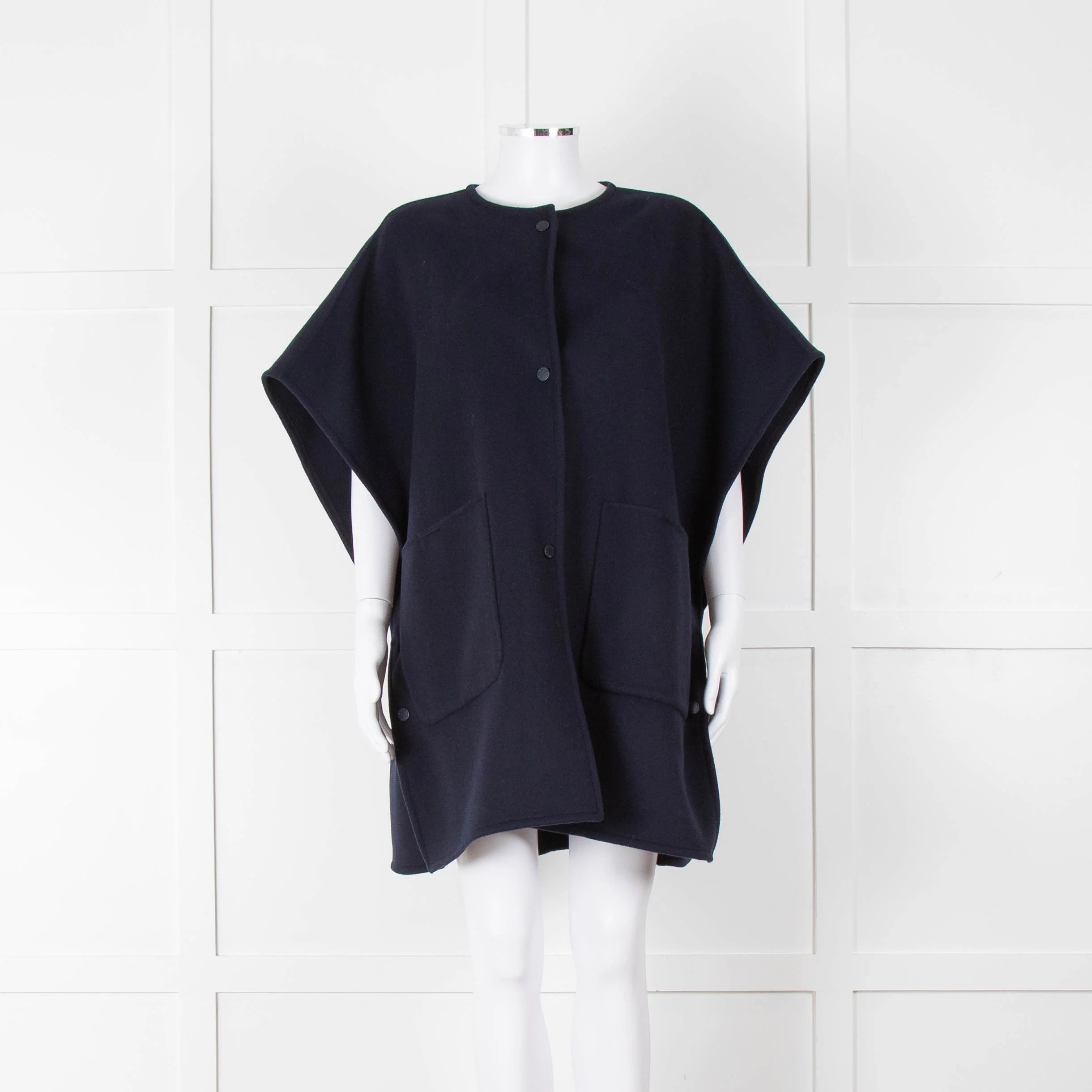 Weekend Max Mara Navy Sleeveless Cape Coat