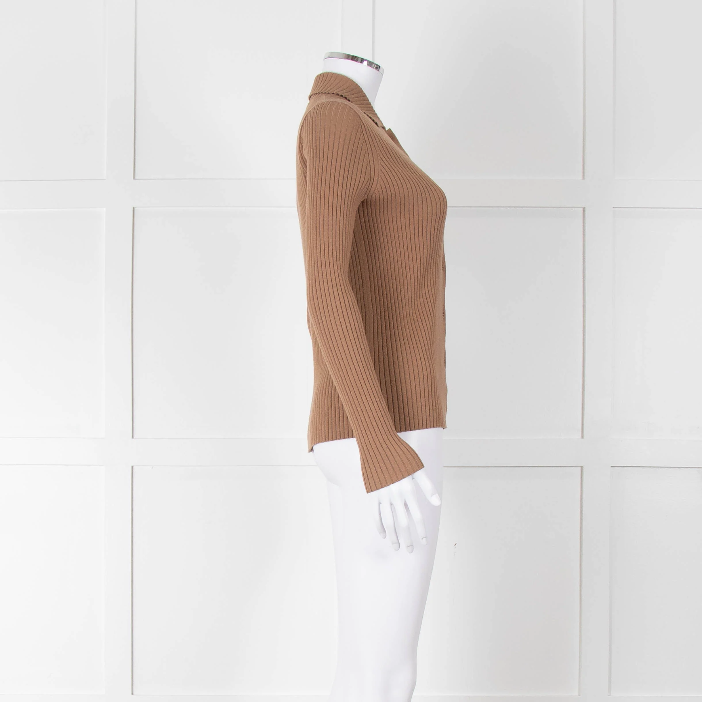 Weekend Max Mara Tan Ribbed Cardigan - Image 3