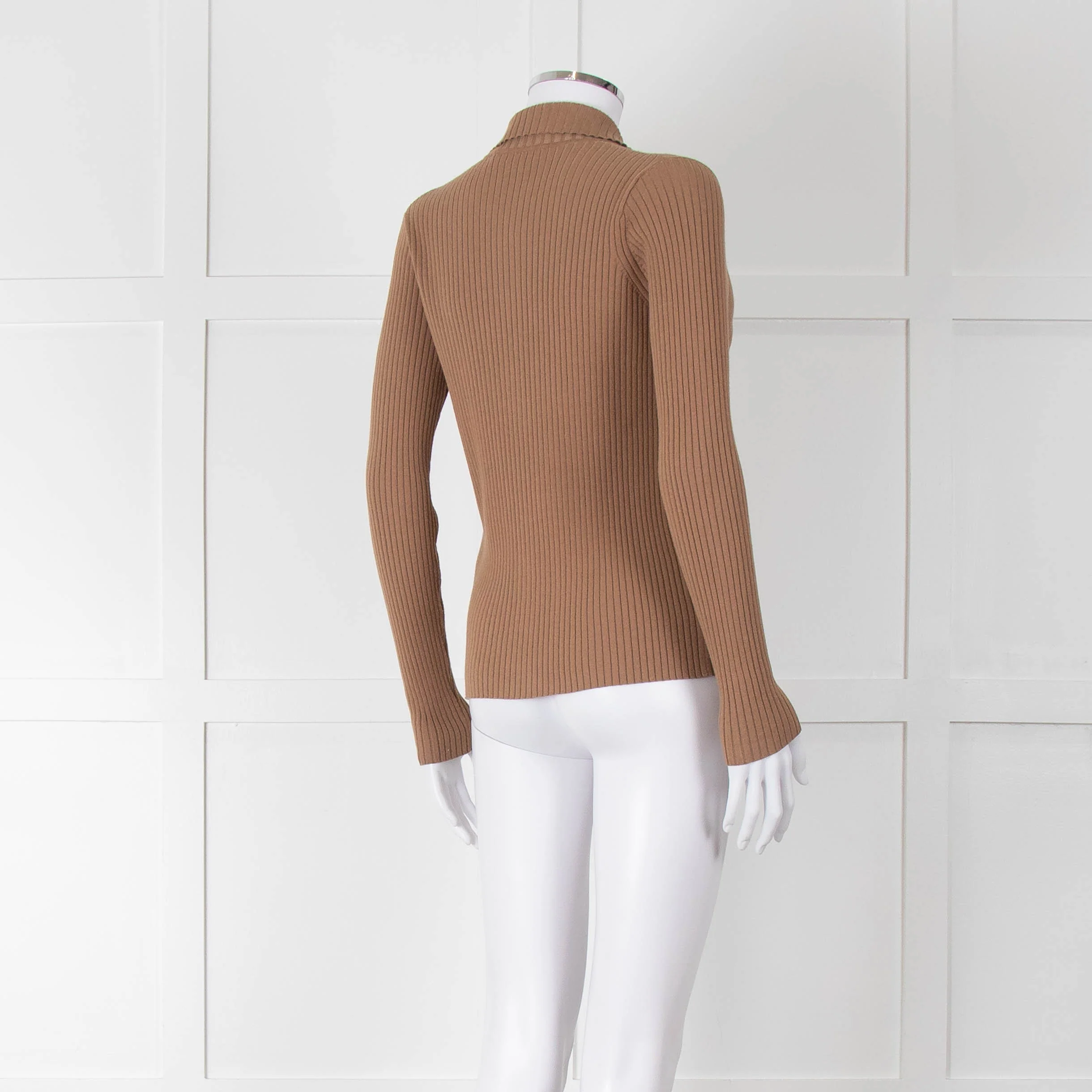 Weekend Max Mara Tan Ribbed Cardigan - Image 4