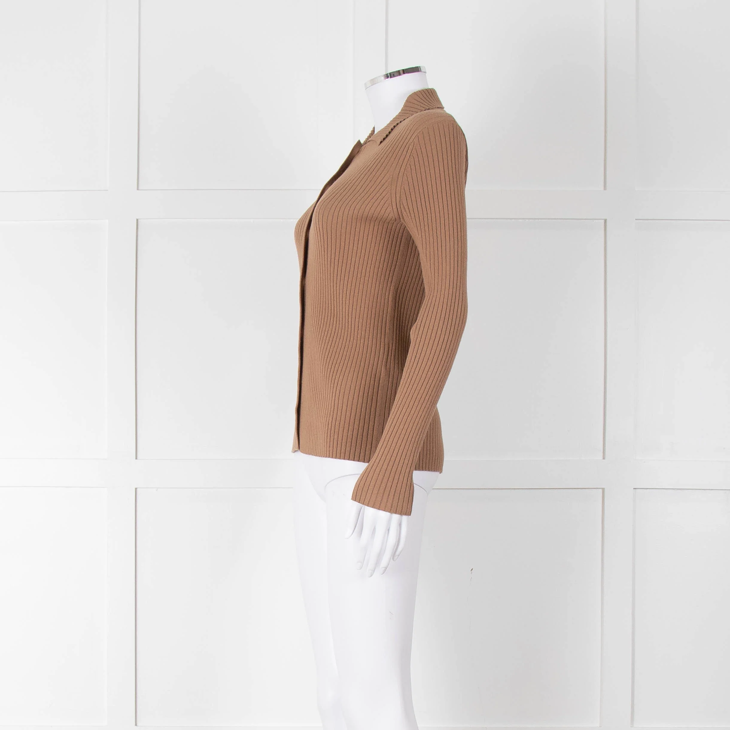 Weekend Max Mara Tan Ribbed Cardigan - Image 7
