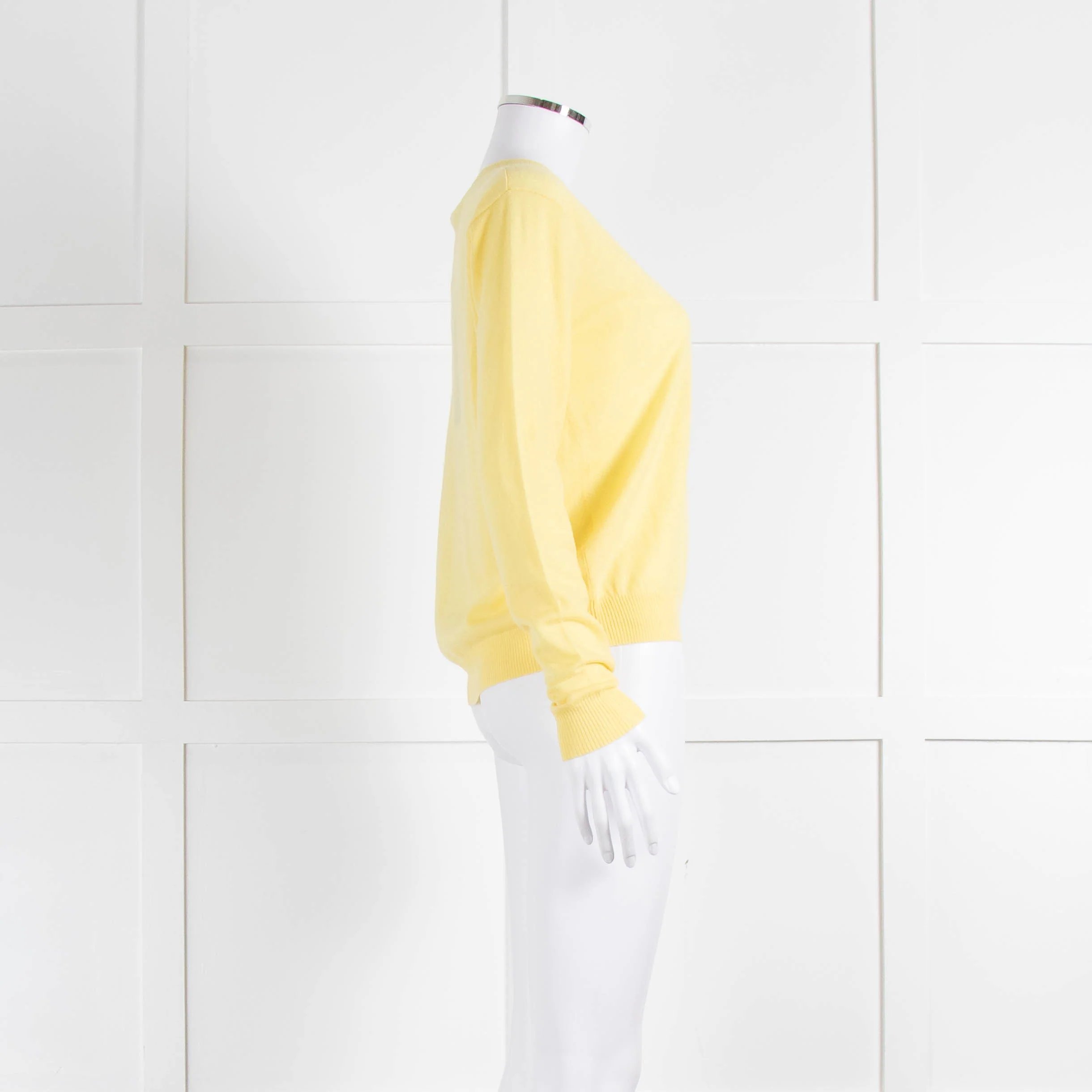 Weekend Max Mara Yellow Cashmere Blend Fine Sweater - Image 3