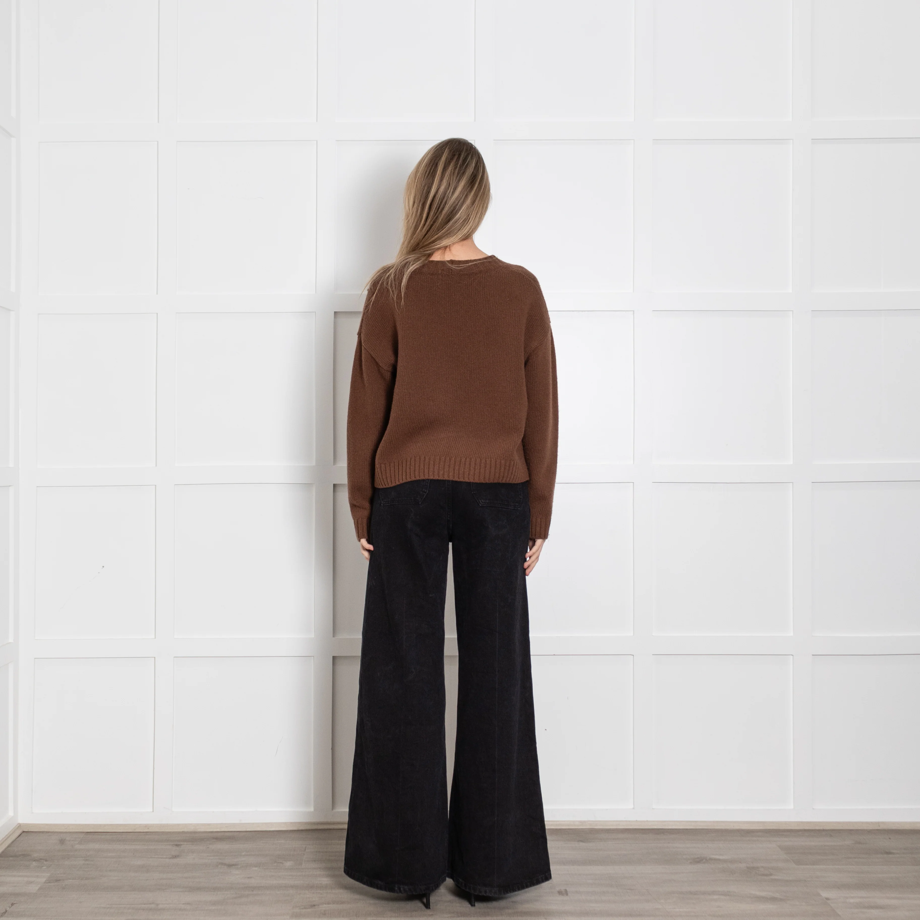 Weekend Maxmara Brown V Neck Cashmere Cardigan - Image 5