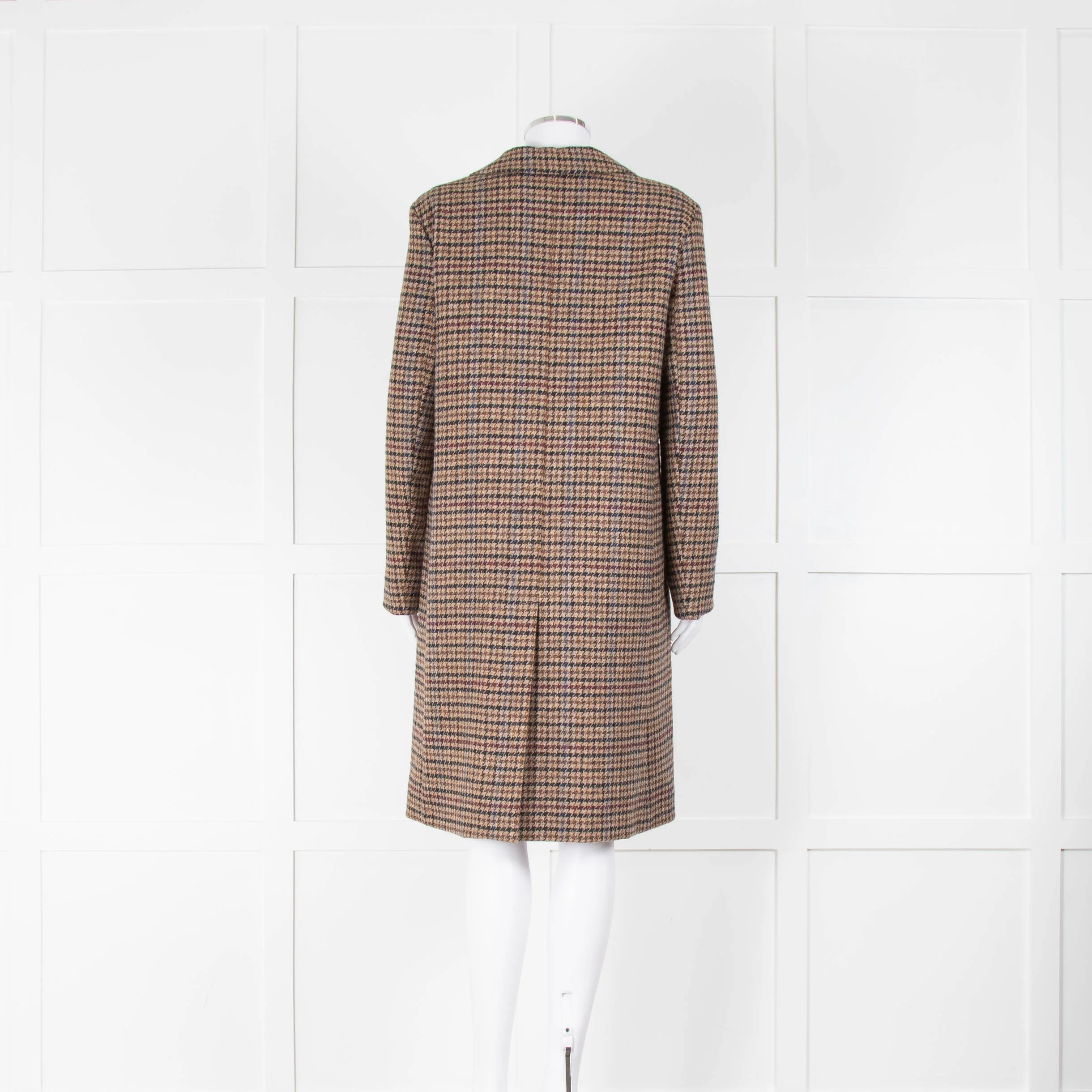 Weekend MaxMara Brown & Multicolour Houndstooth Coat - Image 3