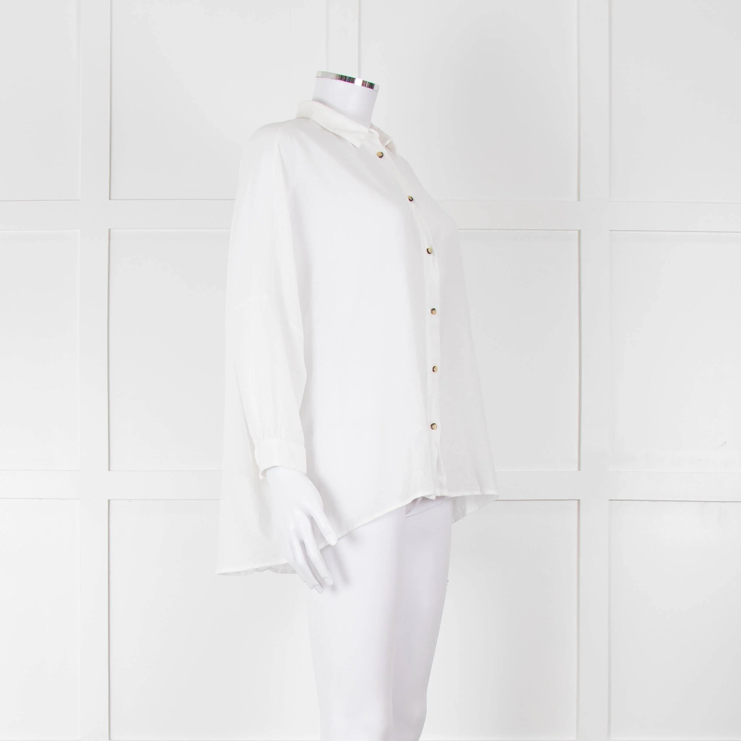 Weekend Maxmara White Button Up Cotton Shirt - Image 2
