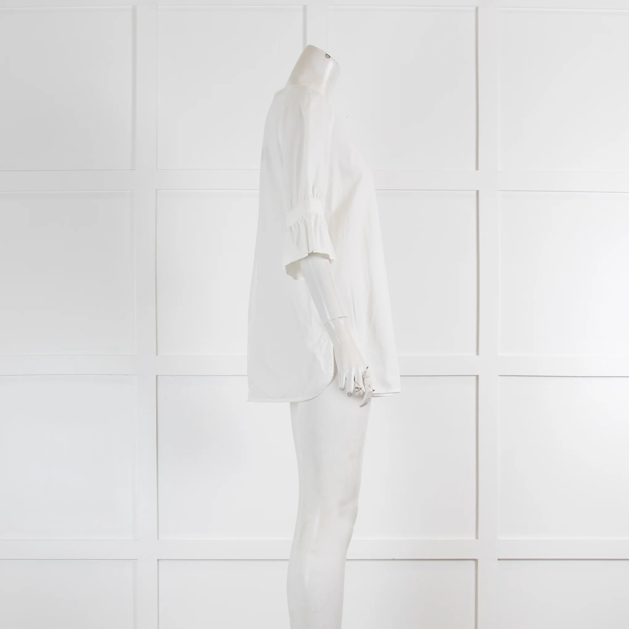 Weill White Cotton 3/4 Sleeve Top - Image 2