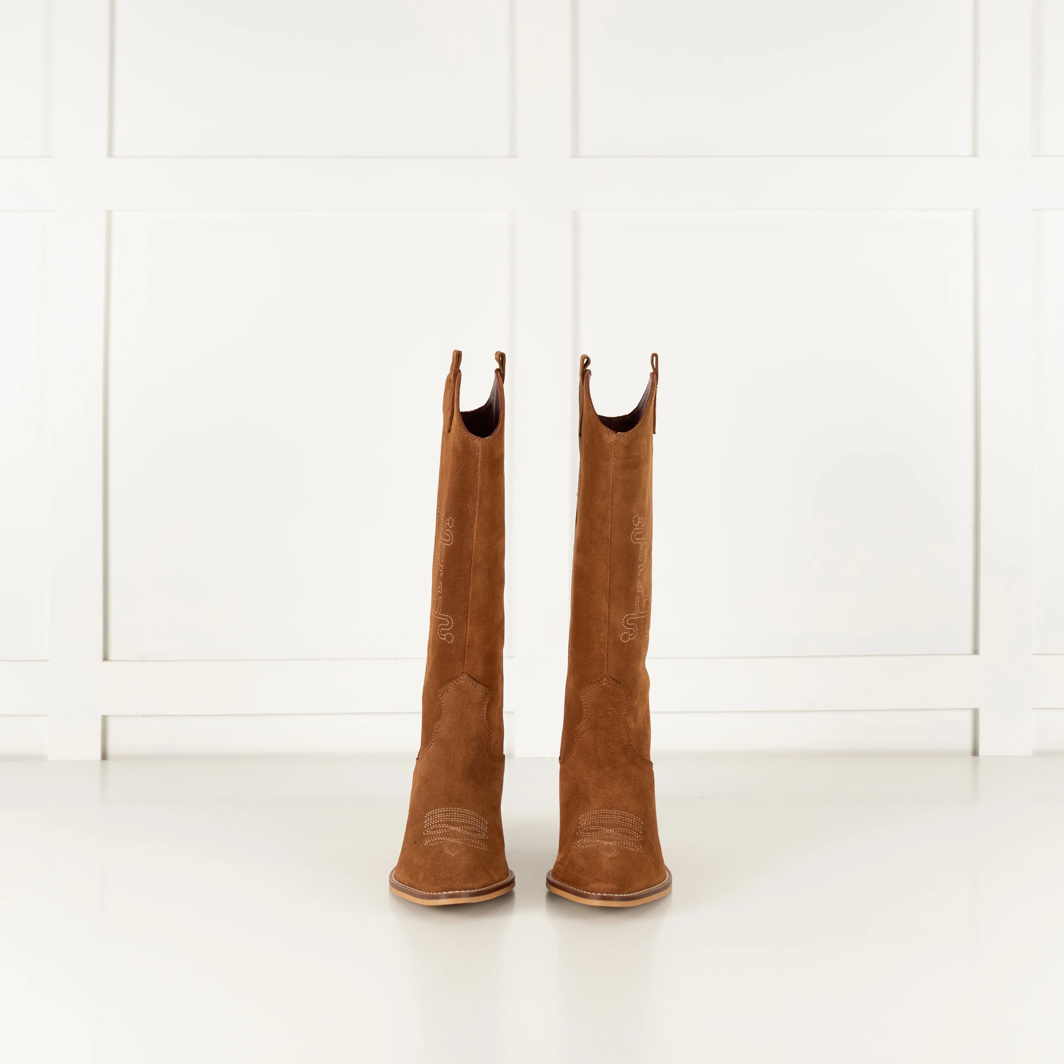 Welligoggs Tan Suede Beth Cowboy Boots - Image 3