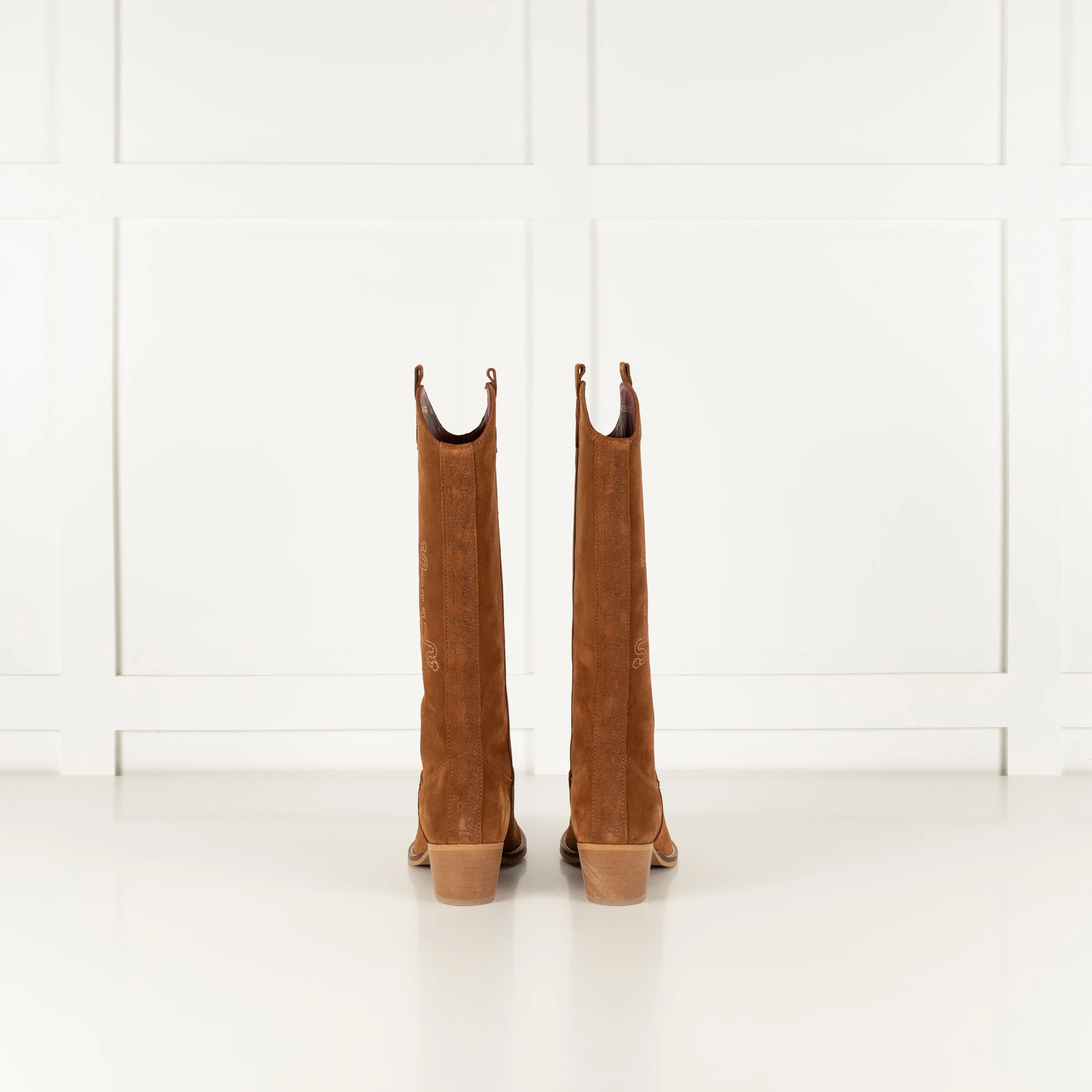 Welligoggs Tan Suede Beth Cowboy Boots - Image 5