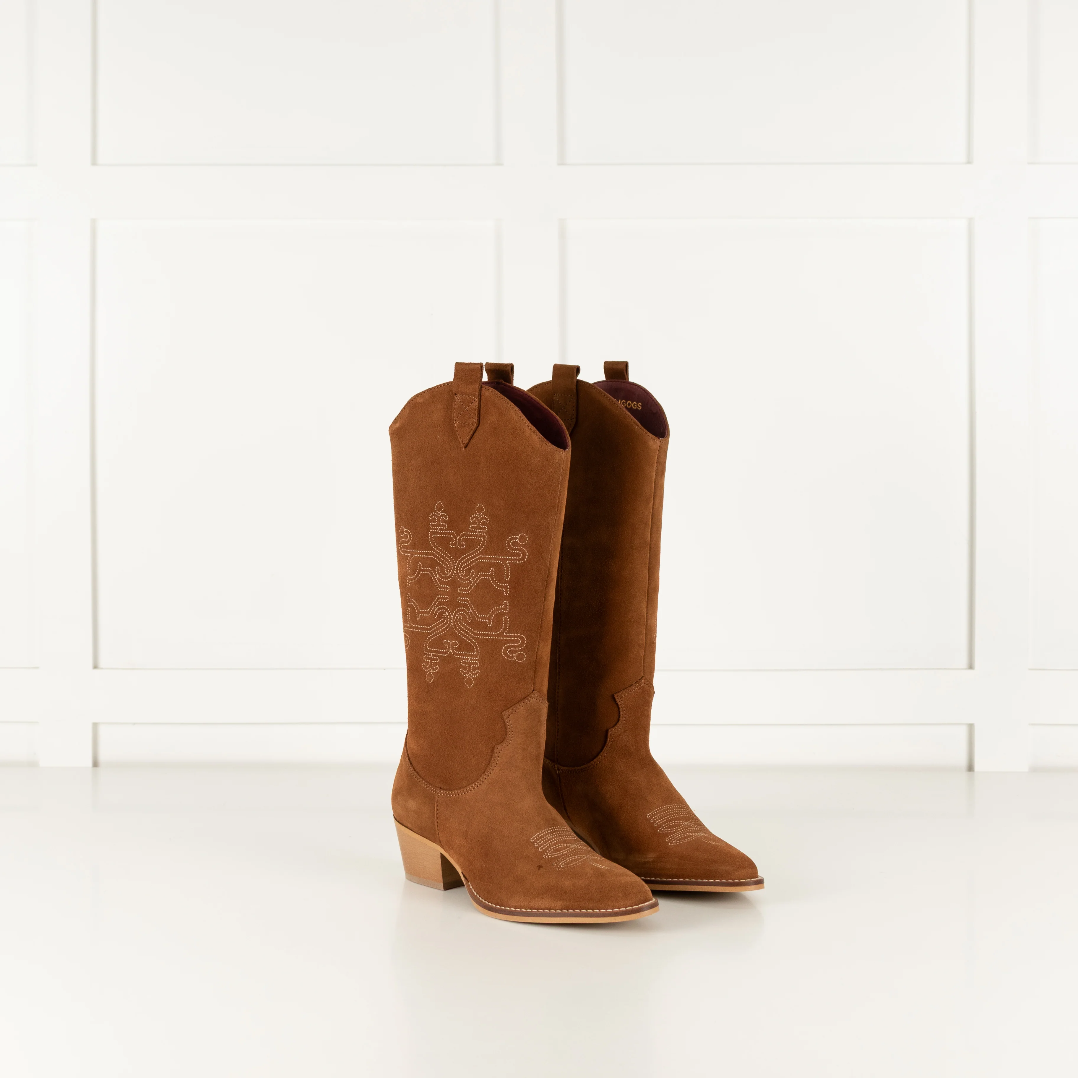 Welligoggs Tan Suede Beth Cowboy Boots - Image 7